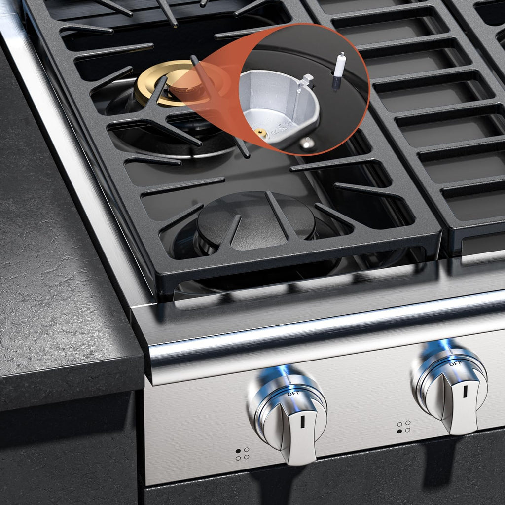 Empava 30 in. Slide-in Natural Gas Rangetop with 4 Burners in Stainless Steel