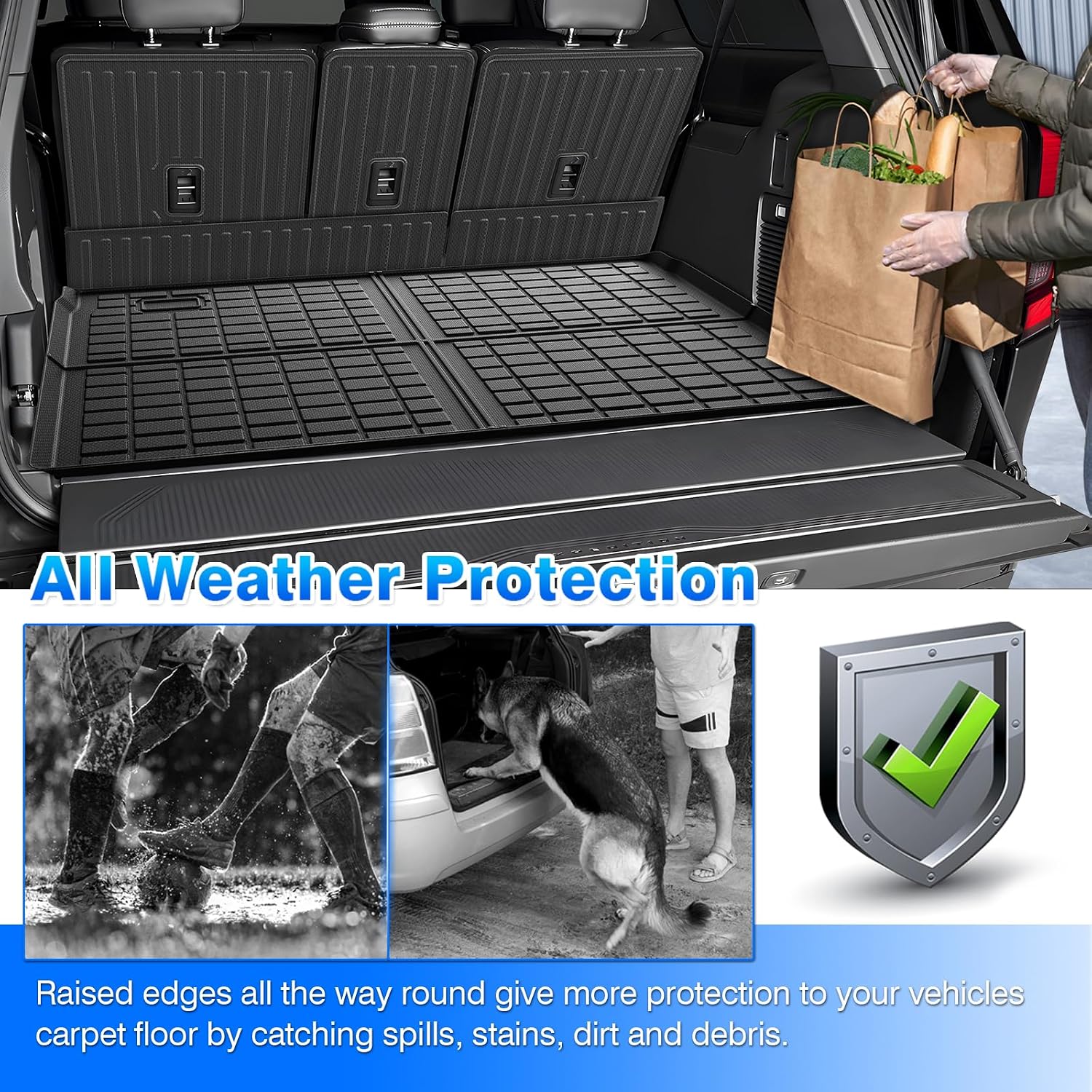 Cartist Ford Expedition max Floor Mats for 2025 2026 Expedition max (8 Seats) Accessories All-Weather Waterproof Car Floor Mats & Cargo Liner for Ford Expedition max 2025 2026