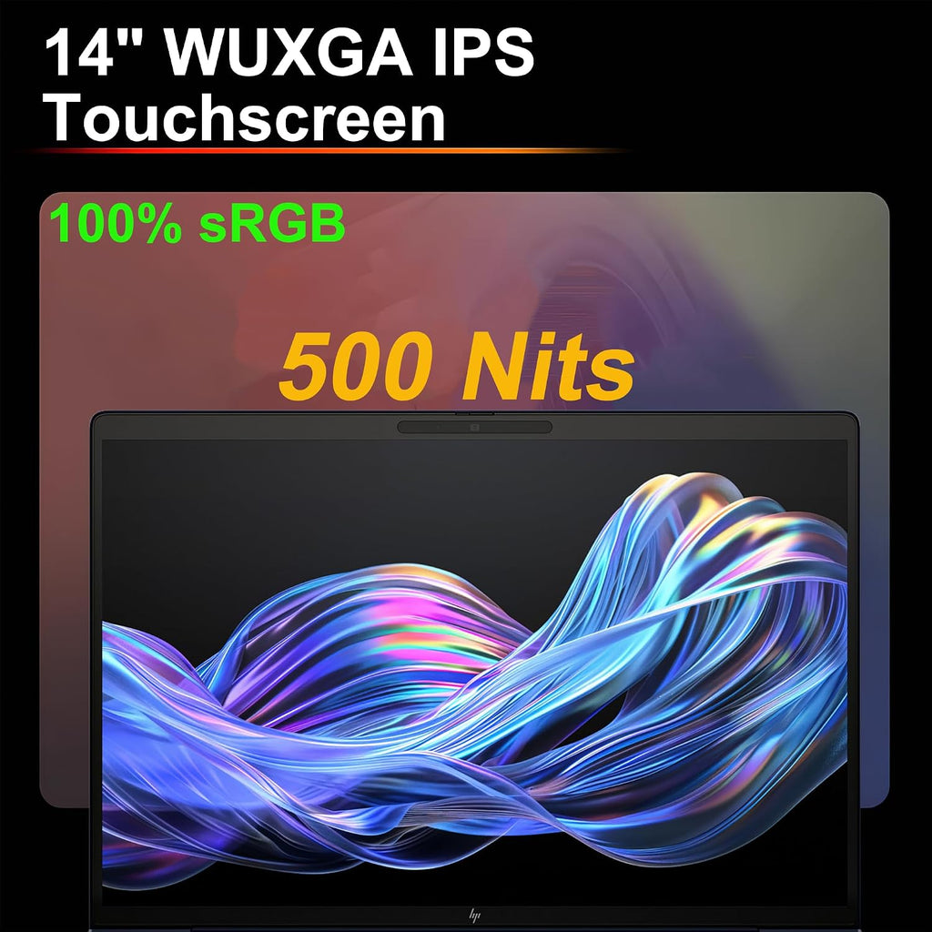 HP EliteBook X G1i Laptop 14' WUXGA IPS Touchscreen (500nits, 100% sRGB) Intel 8-core Ultra 7 258V (NPU Up to 47 Tops) 32GB RAM 1TB SSD for Creator Business Professional Win11Pro ICP Hub