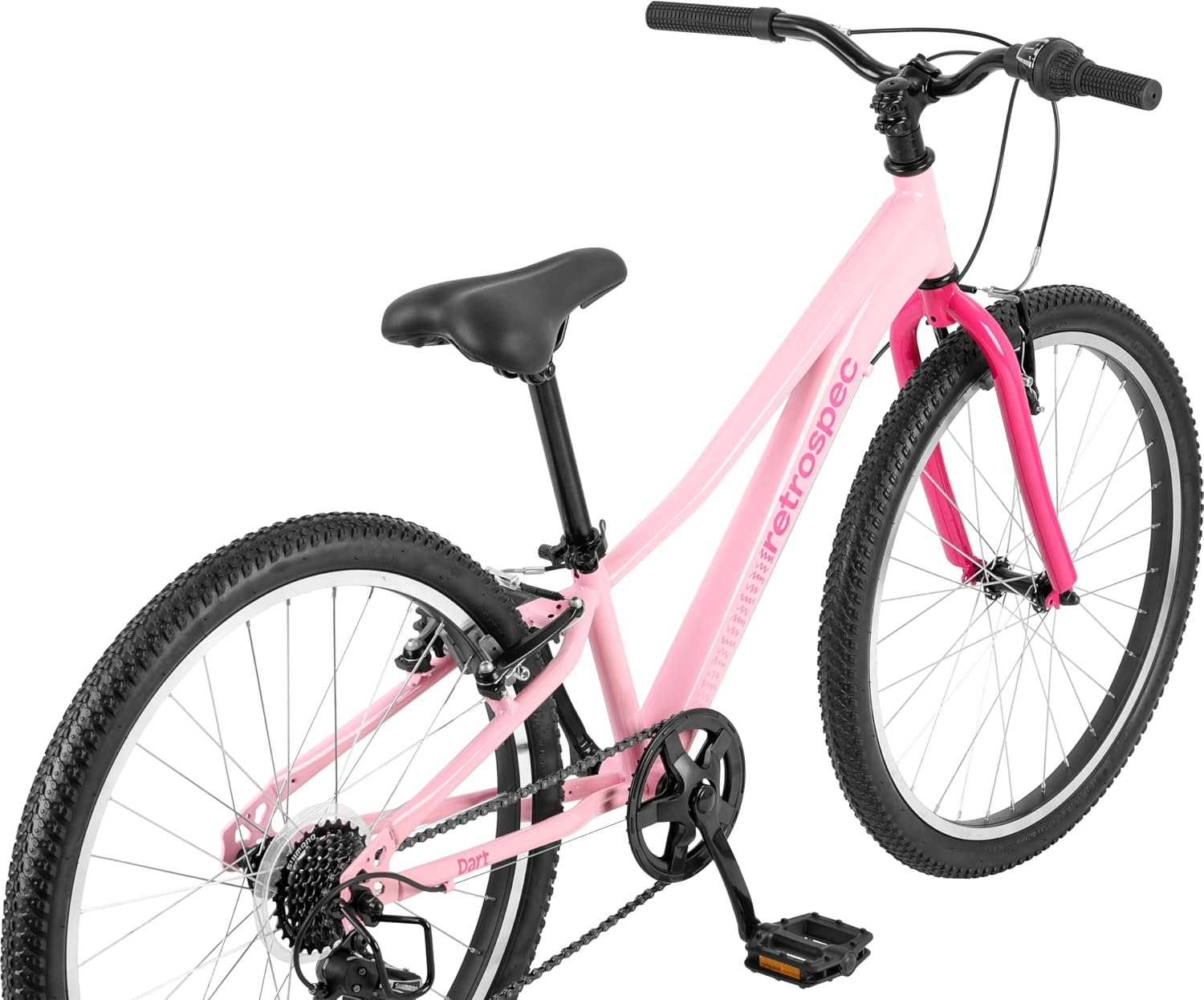 Retrospec Dart Kids Bike - 7-Speed Hybrid Bicycle for Ages 6-11 with 29in All-Season Tires & Shock Absorption - Adjustable Height Youth Bike with V-Brakes & Smooth Gear Shifting