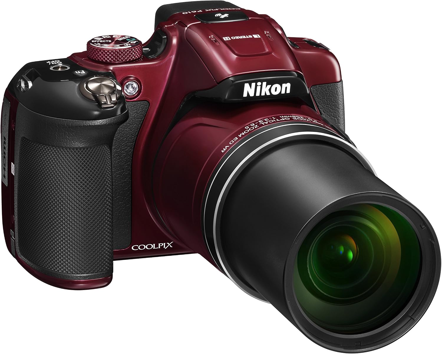 Nikon COOLPIX P610 Digital Camera with 60x Optical Zoom and Built-In Wi-Fi (Red)