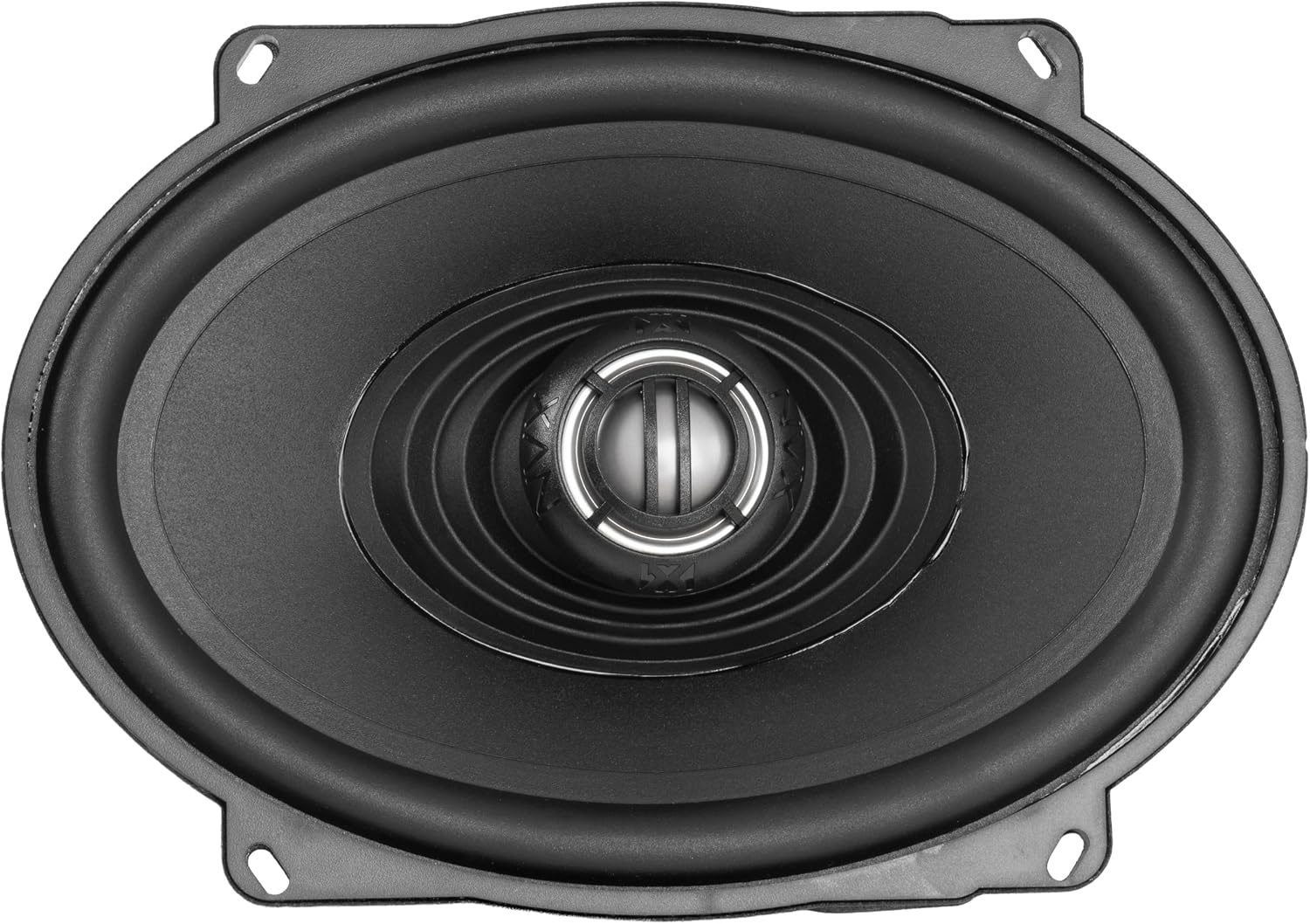NVX® XFHD57L Premium 5x7' Motorcycle Speakers, 600W Peak (300W RMS), 2-Ohm OEM Saddlebag Lid Coaxials with 1' Titanium Tweeters, Waterproof, for Harley-Davidson 1998 up (Pair)