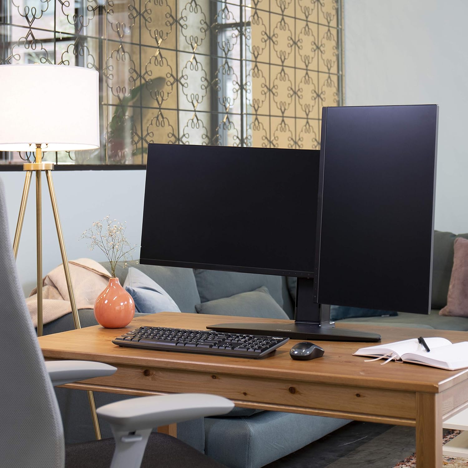 Ergotron – Neo-Flex Dual Monitor Stand for Desk, Double VESA Mount – for 2 Monitors Up to 24 Inches – Black