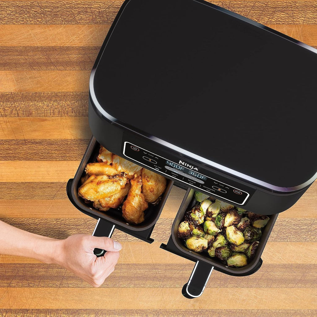 Ninja Foodi DZ100 4-in-1 8-qt 2-Basket Air Fryer with DualZone Technology Black (Renewed)