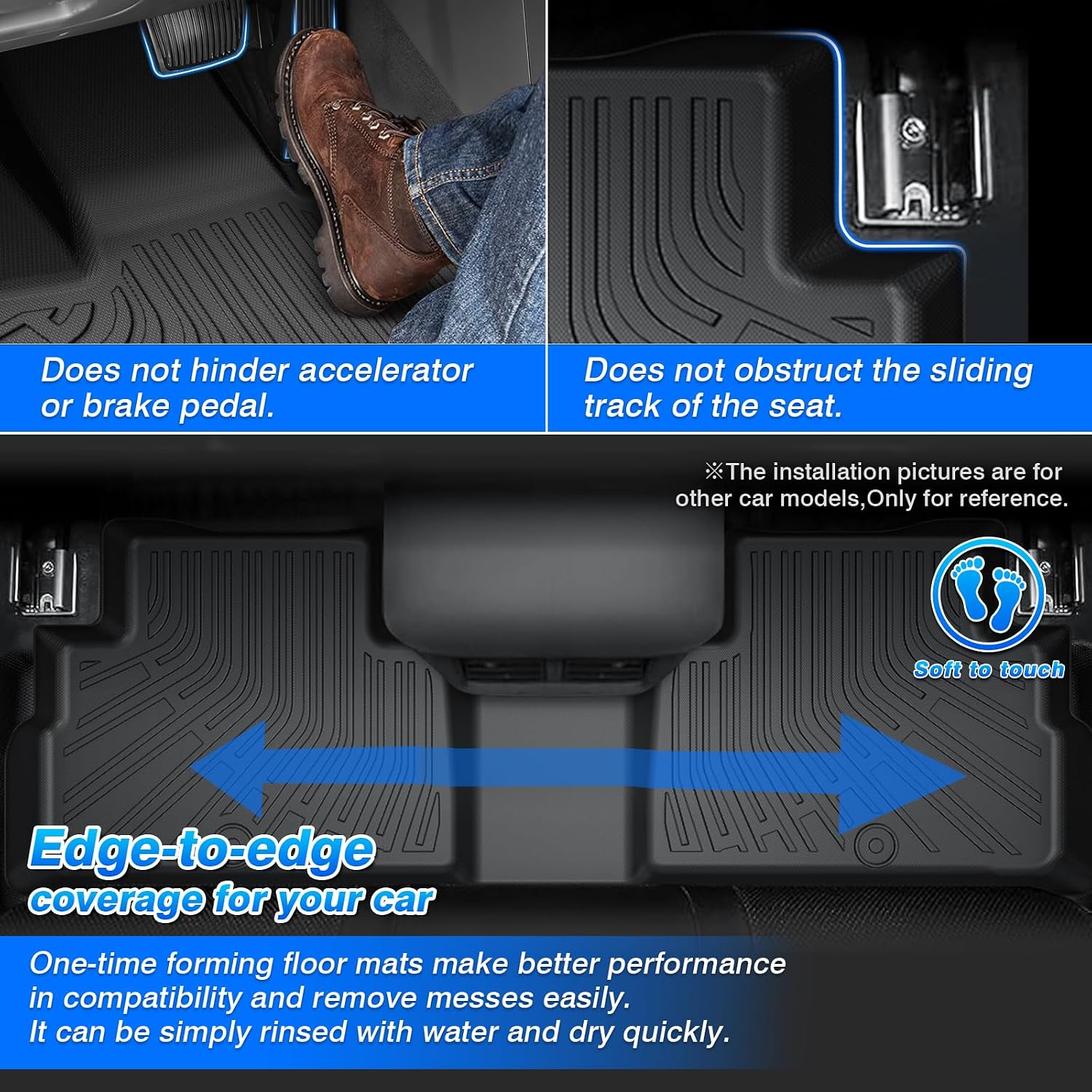 Floor Mats for Chevy Tahoe/GMC Yukon 7 Seats Bucket Seat (Not for Yukon XL) 2021-2025 2026, All Weather Cargo Liner for Tahoe Accessories, Heavy Duty Car Mats, Car Accessories