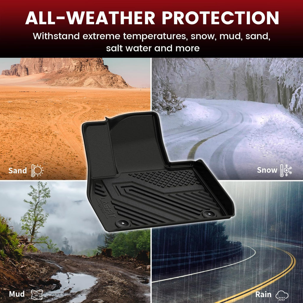LASFIT Floor Mats & Backrest Mats & Cargo Mats for Hyundai Palisade 7/8 Seats 2025 2024 2023 2022 2021 2020, All Weather TPE Custom Fit Floor Liners for Palisade Full Set Car Mats Accessoires, Black