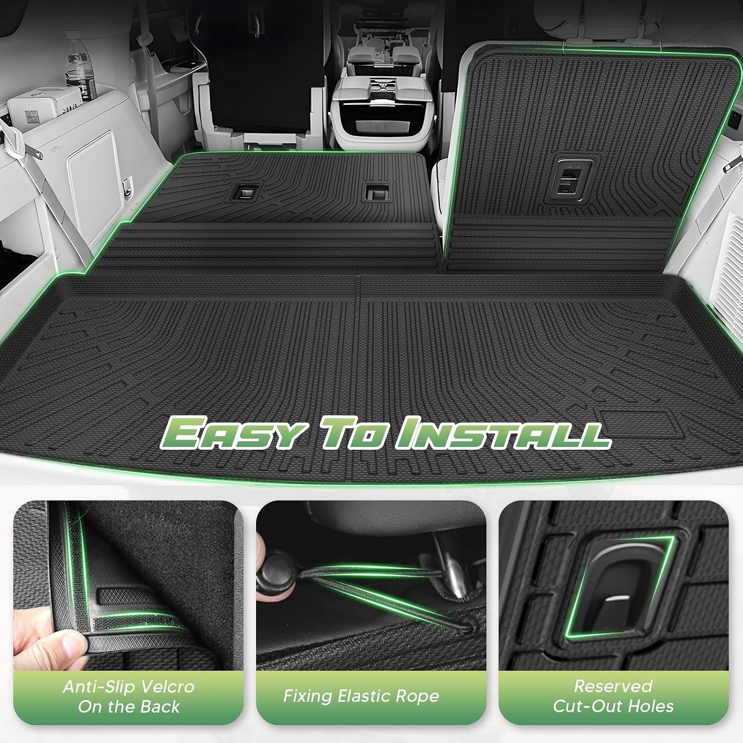 Cartist Floor Mats for Ford Expedition/Lincoln Navigator 7 Seats 2018-2024(Not for Max or L), All Weather Cargo Liner for Expedition Accessories, Heavy Duty Car Mats, Car Accessories