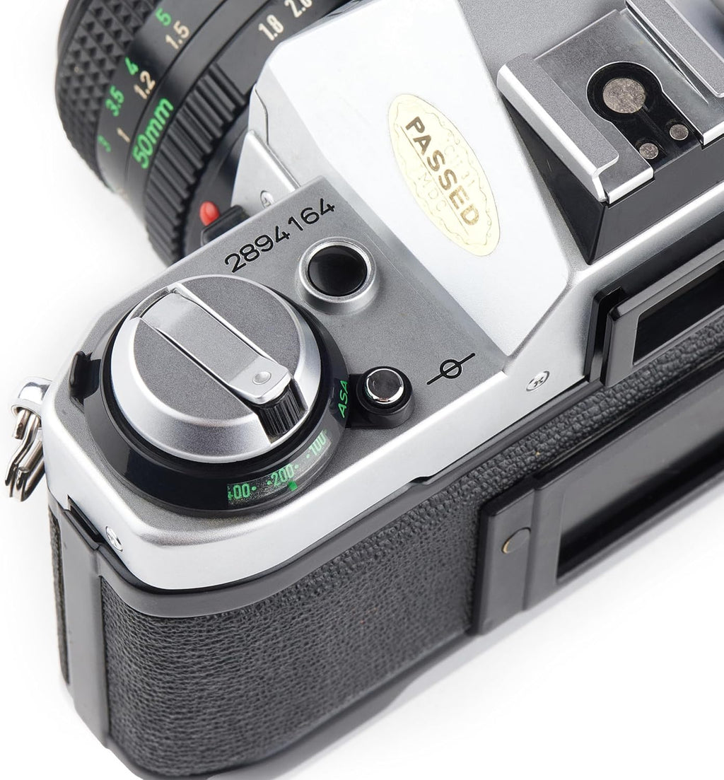 Canon AE-1 Program 35mm SLR Film Camera Kit 50mm MF Lens (Renewed)