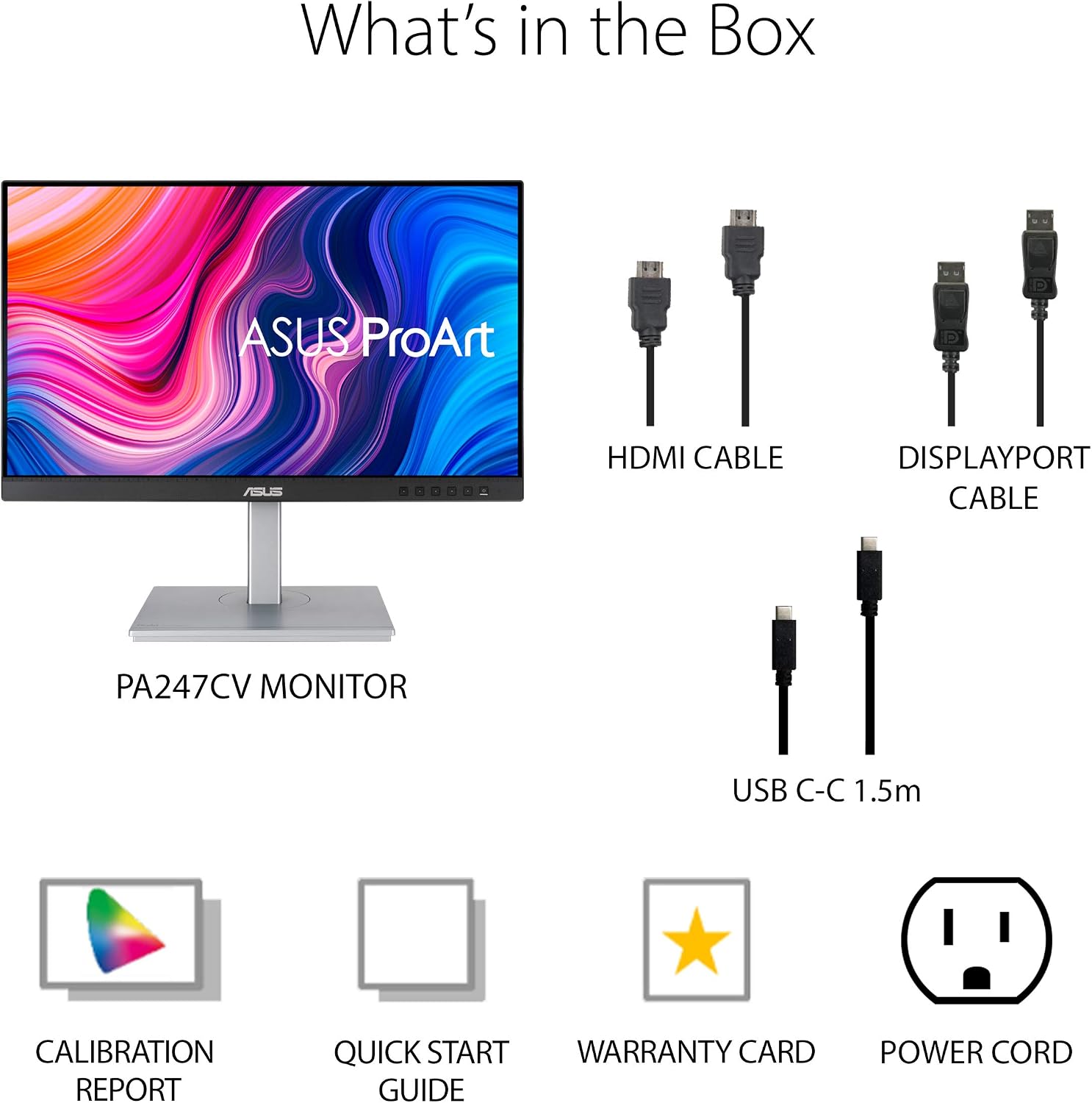 ASUS ProArt Display PA247CV 24-inch Monitor – IPS, Full HD (1920 x 1080), 100% sRGB, 100% Rec. 709, Color Accuracy ΔE < 2, Calman Verified, USB-C, Compatible with Laptop & Mac Monitor