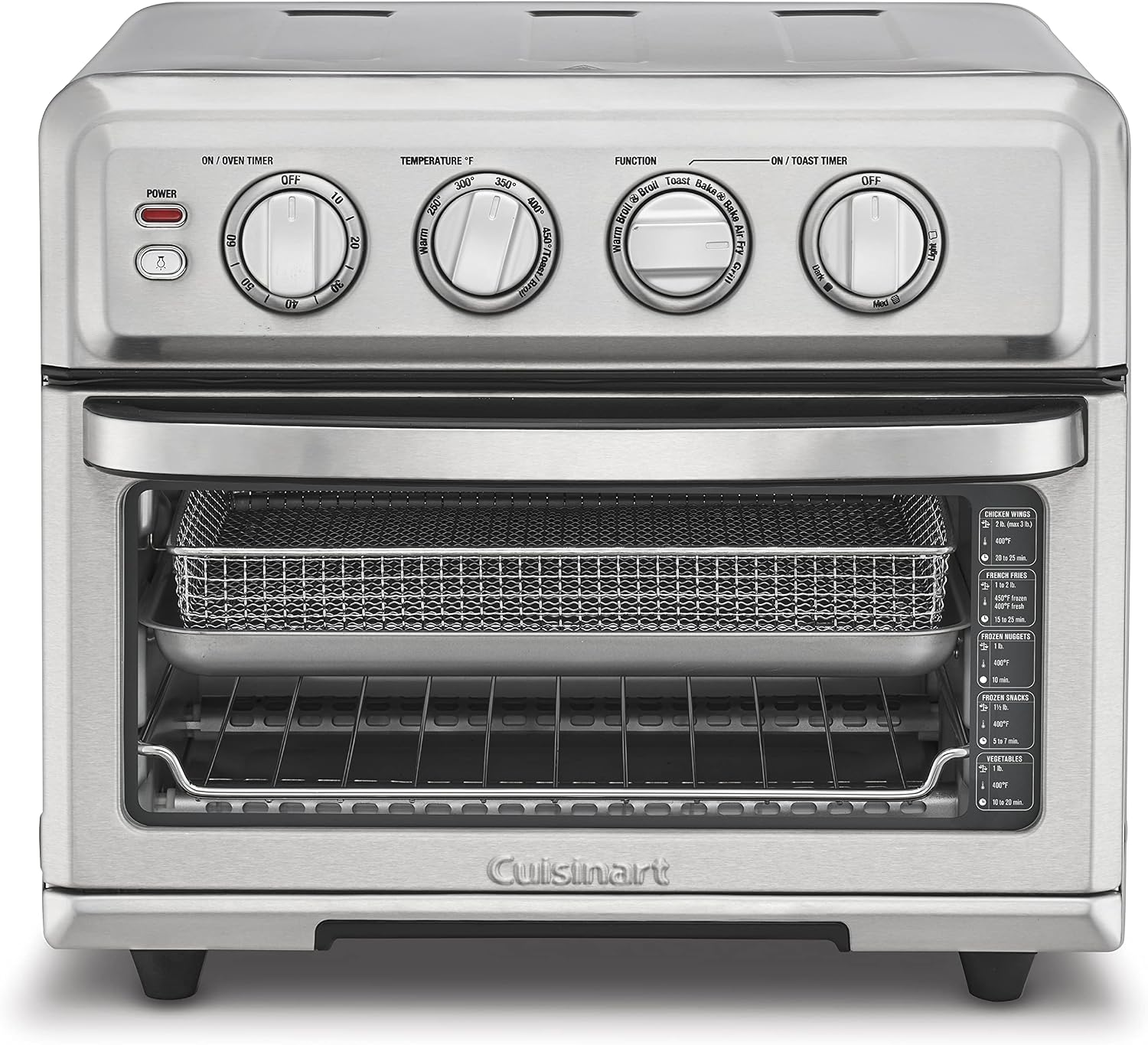 Cuisinart Air Fryer + Convection Toaster Oven, 8-1 Oven with Bake, Grill, Broil & Warm Options, Stainless Steel, TOA-70 & DCC-1120BK Classic 12-Cup Programmable Coffeemaker, Black