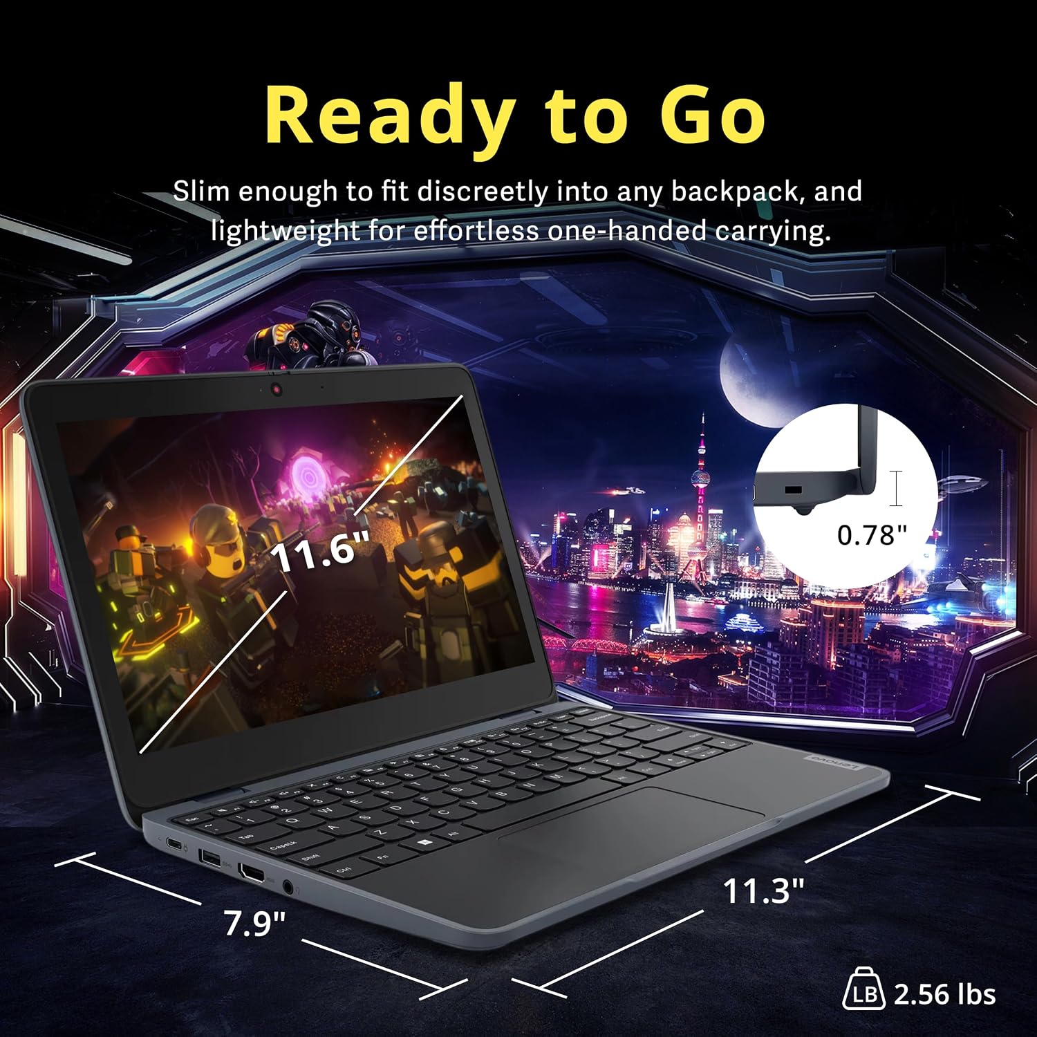 Lenovo 100w Gen 4 11.6' HD Laptop, Intel Processor N100, 4GB LPDDR5, 288GB Storage (128GB SSD+ 160GB Docking Station Set), Intel UHD Graphics, 720p HD Camera, Wi-Fi 6, Win 11 Pro, Gray