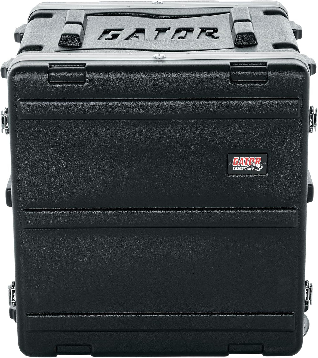 Gator Cases Lightweight Rolling Rack Case with Retractable Tow Handle and Recessed Wheels, 10U (GRR-10L)