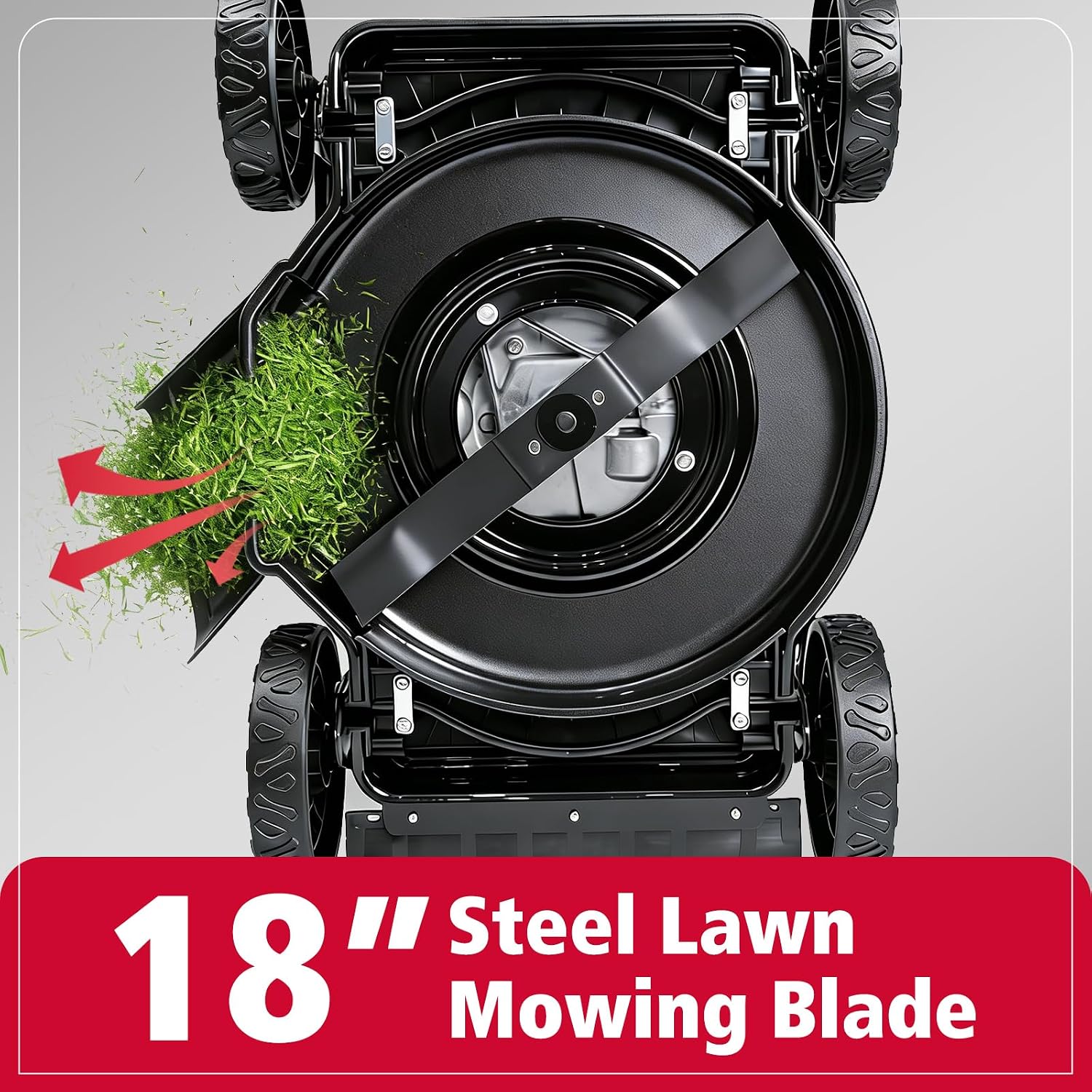 PowerSmart EasyCut 18-Inch Gas Lawn Mower, 144cc OHV Engine, Durable Steel Deck, Walk-Behind Push Mower with Side Discharge, 5-Position Height Adjustment, Lightweight Design for Small Yard