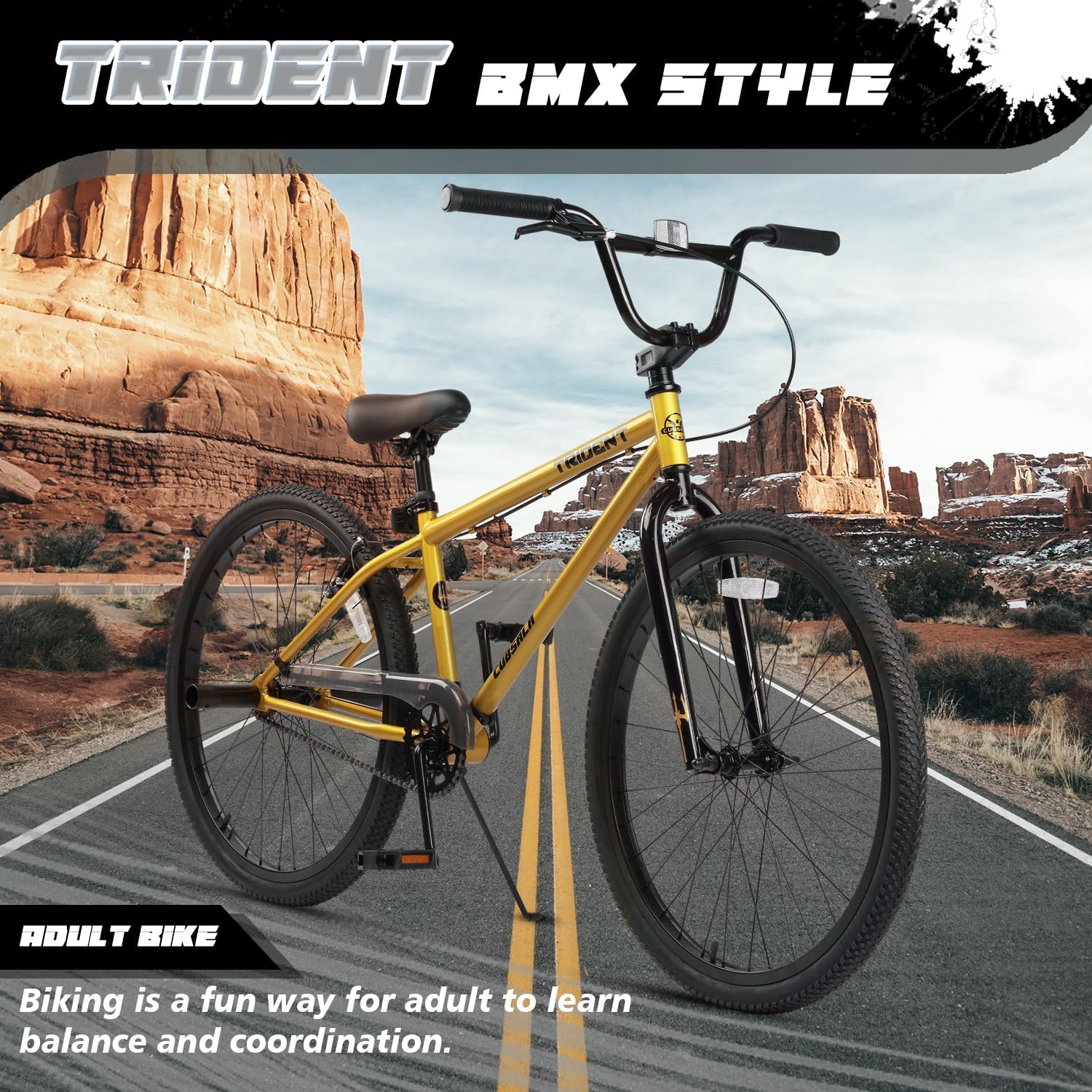 cubsala 20 24 26 Inch BMX Race Bike Trident Bicycles Beginner-Level to Advanced Riders with 2 Pegs, Multiple Colors