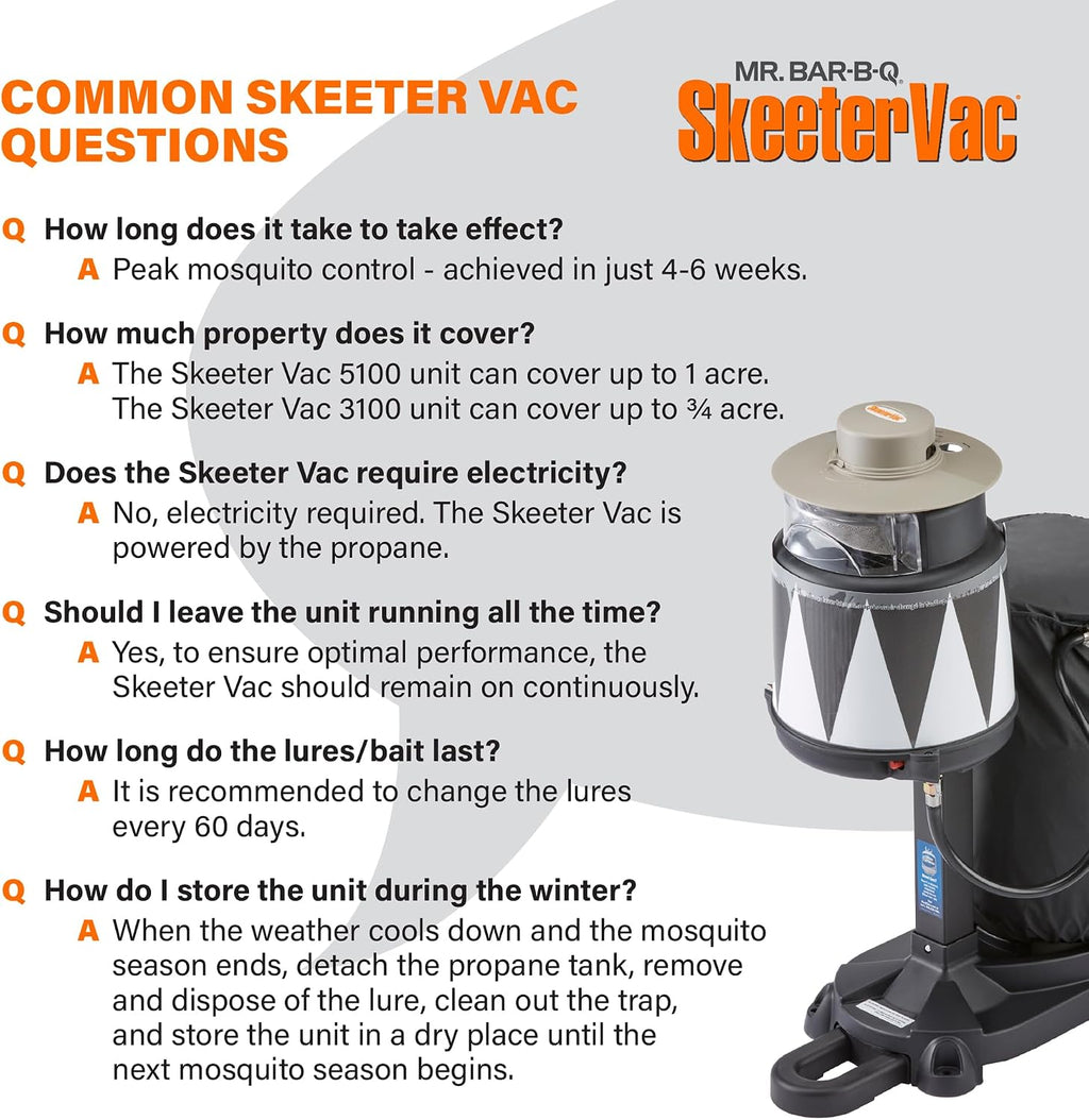 SkeeterVac SV3100 Mosquito Killer, Attractant, Lure, and Eliminator for Backyard Insects - Up to 1 Acre Coverage