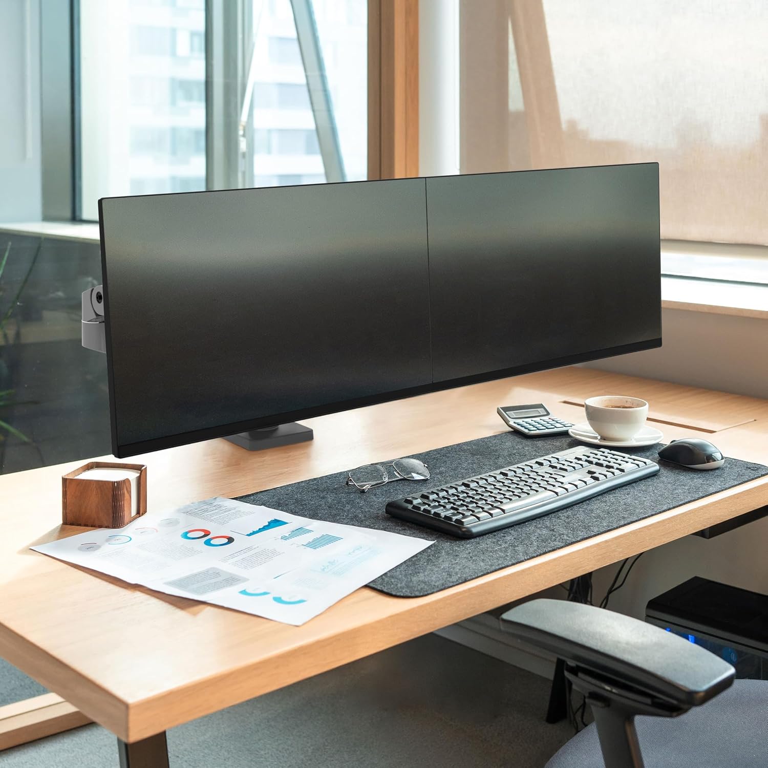 Ergotron – Upgraded LX Pro Premium Dual Monitor Arm, VESA Desk Mount – for 2 Monitors Up to 27 Inches, 4 to 20 lbs Each – Dark Grey