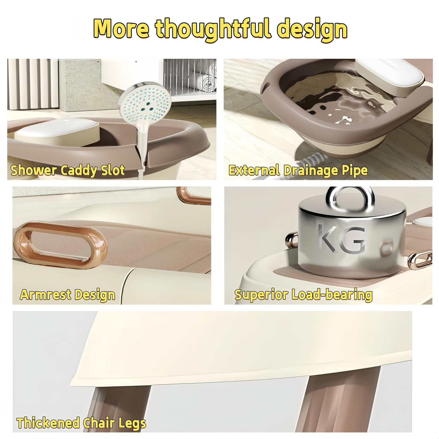 Portable Hair Washing Station,Hair Washing Station for Kids,Baby Bath seat Chair,Foldable Shampoo Chair for Kids,Toddlers,Pregnant Women, Adults,Older People(3,70inch)