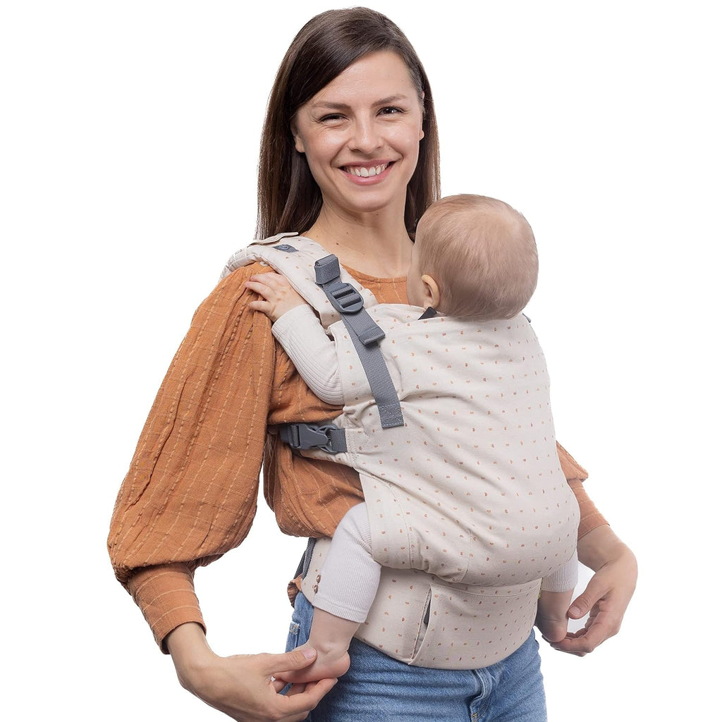 Boba X Baby Carrier - Newborn to Toddler Adjustable, 2-in-1 Convertible Front and Backpack Carrier 7 to 45 lbs, Ergonomic Baby Carrier with Crossable Straps (Ecru Hemisphere)