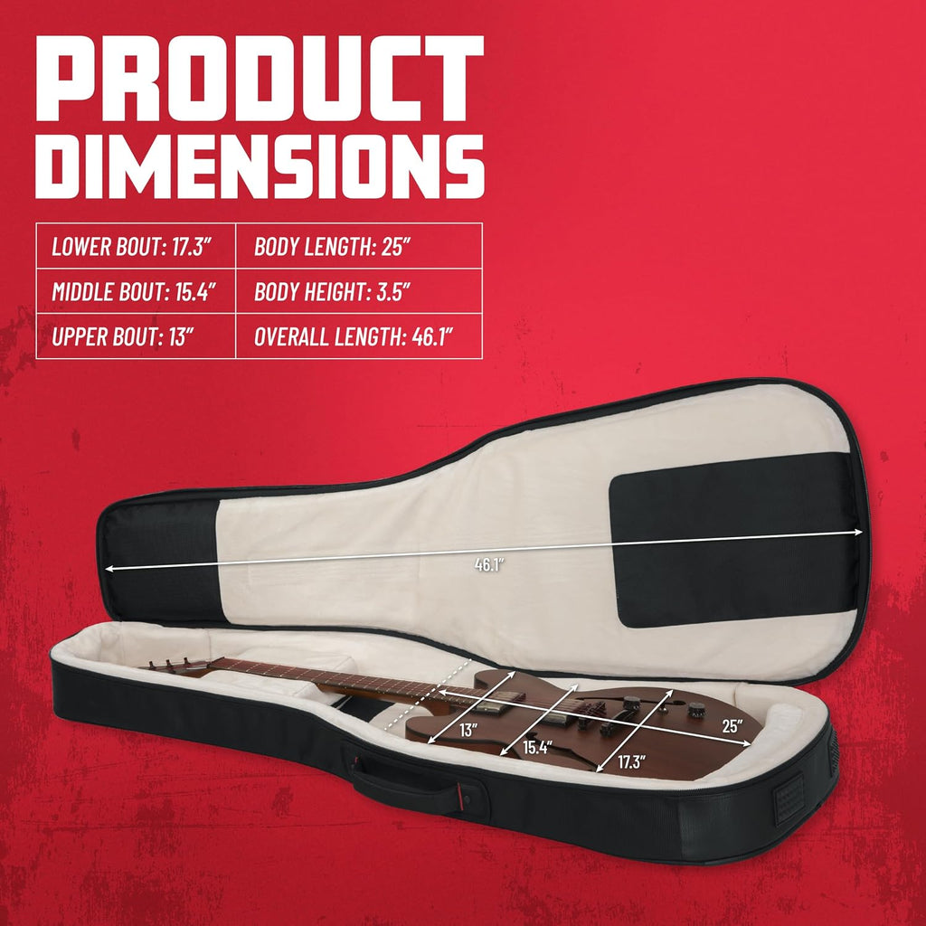 Gator Cases Pro-Go Series Ultimate Guitar Gig Bag, Fits 335 Semi Hollow or Flying V Style Guitars (G-PG-335V)
