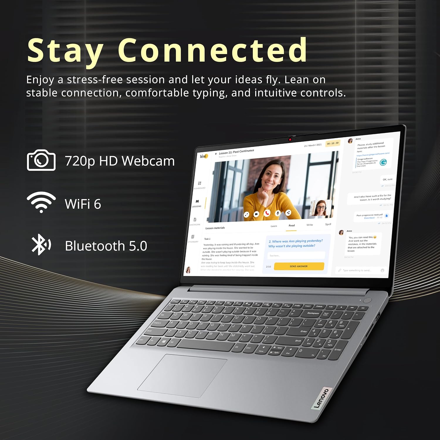 Lenovo IdeaPad 1 15.6' HD Laptop for Students & Business, Intel Celeron N4500, 20GB RAM, 1TB SSD+128GB eMMC, Full-Size Keyboard, WiFi 6, 1 Year Office 365, Win 11, Gray, 160GB Docking Station Set