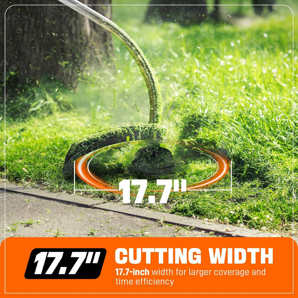 SENIX 4QL 26.5 cc Gas Weed Wacker, GTC4QL-L String Trimmer and Edger Lawn Tool with Curved Shaft, Front D-Handle, Bump Feed, 17 Inch Cutting Width