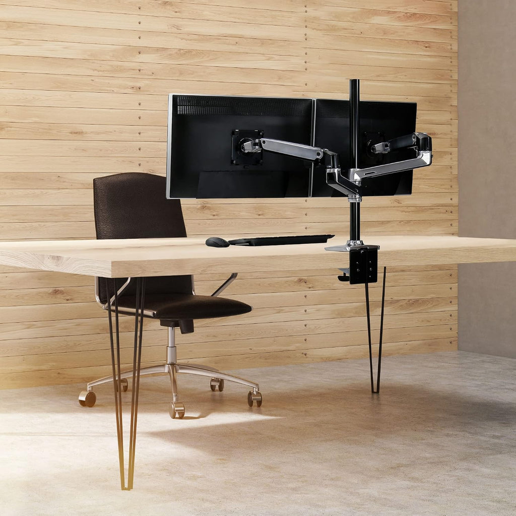 Ergotron – LX Vertical Stacking Dual Monitor Arm, VESA Desk Mount – for 2 Monitors Up to 40 Inches, 7 to 22 lbs Each – Tall Pole, Polished Aluminum