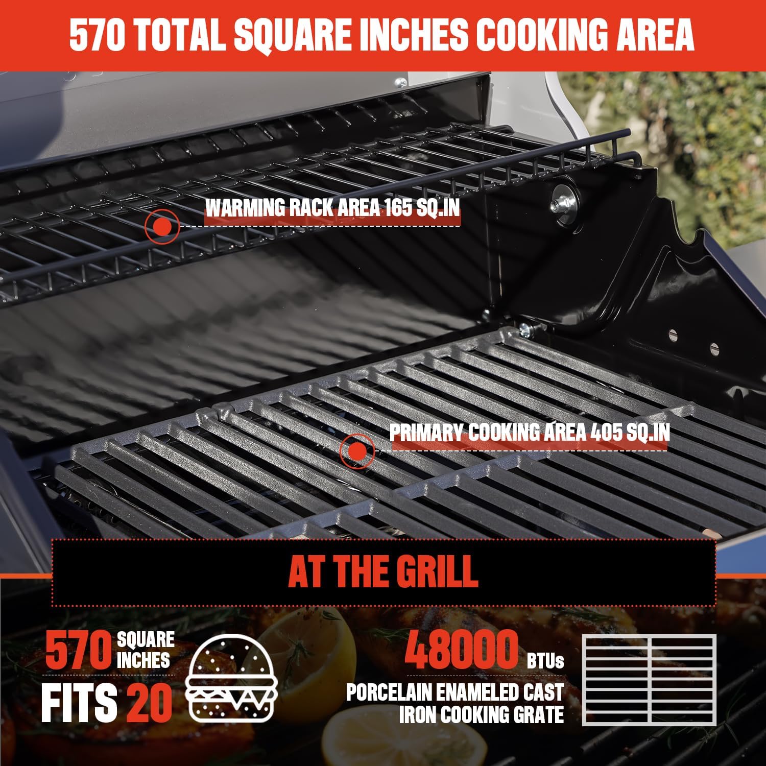 Monument Grills Mesa Series, Outdoor Barbecue Stainless Steel 3 Burner Propane Gas Grill, 48,000 BTU Patio Garden Grill with Side Burner and Knob Controls, Mesa325 with BBQ Cover