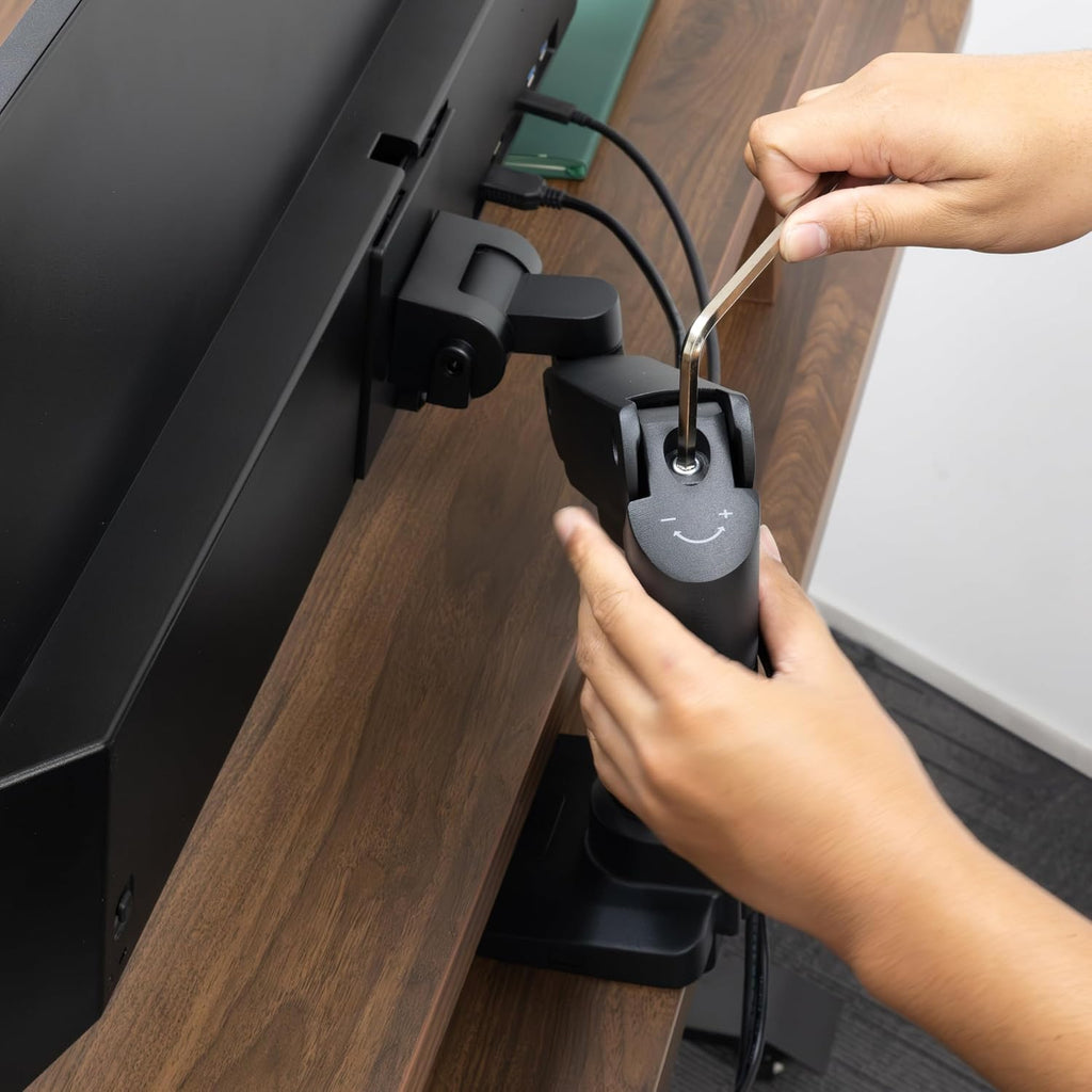 Desky Heavy Duty Ultrawide Monitor Arm – Adjustable Gas Spring Desk Mount for 17–49' Monitors, VESA 75/100, 44 lbs Capacity – Space Grey