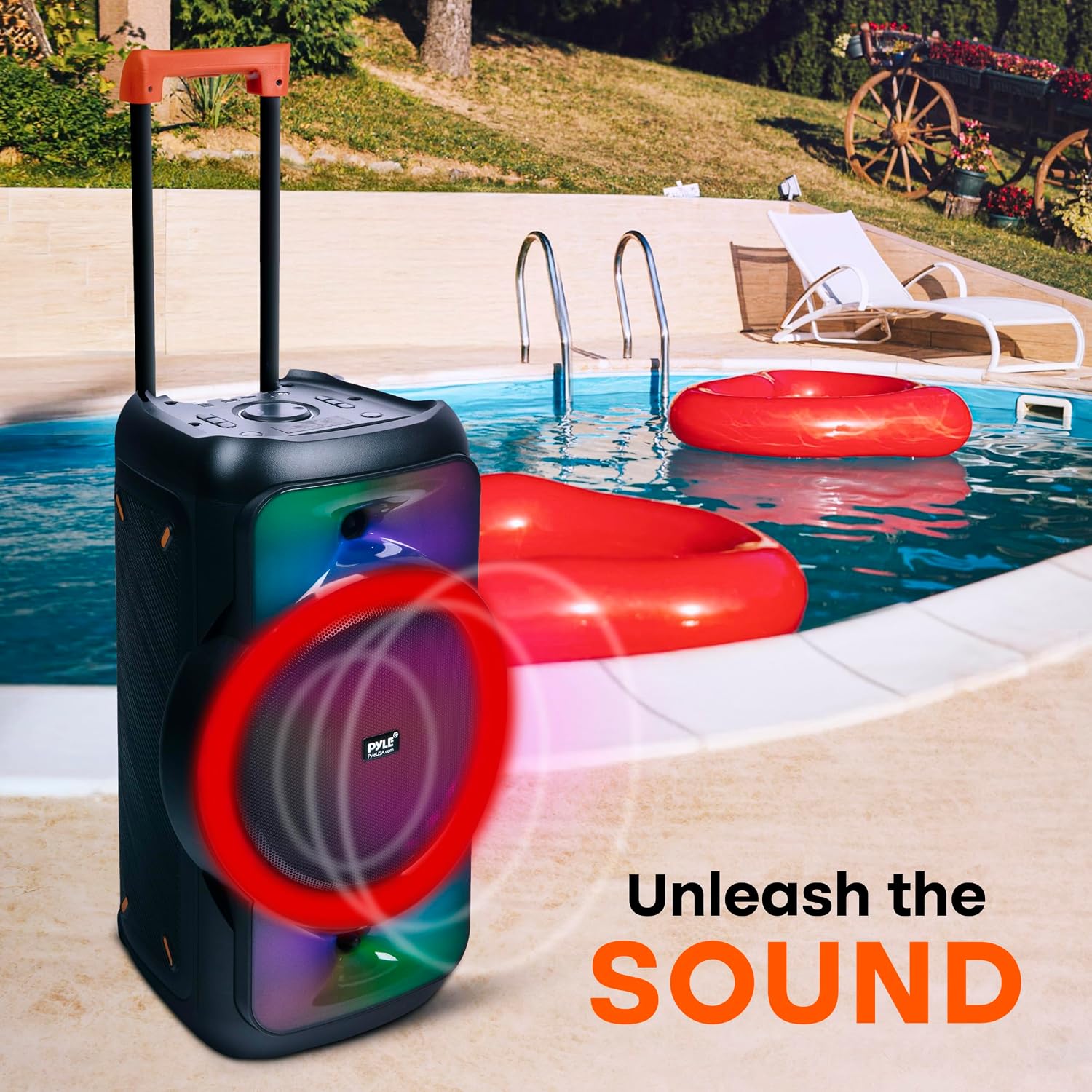 Pyle Audio Large Bluetooth Party Speaker - Big Bluetooth Speaker with True Wireless Stereo System - Enjoy Powerful Bass and Clear Treble - Portable Karoke Big Speaker - PPHP1979-160W
