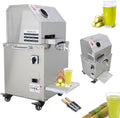 INTBUYING 800W Electric Sugarcane Juicer Sugar Cane Press Machine with 3 Stainless Steel Rollers 660LBS/H Output 2 Peelers Sugarcane Juice Extractor Squeezer on Wheels for Home Commercial Juice Shops