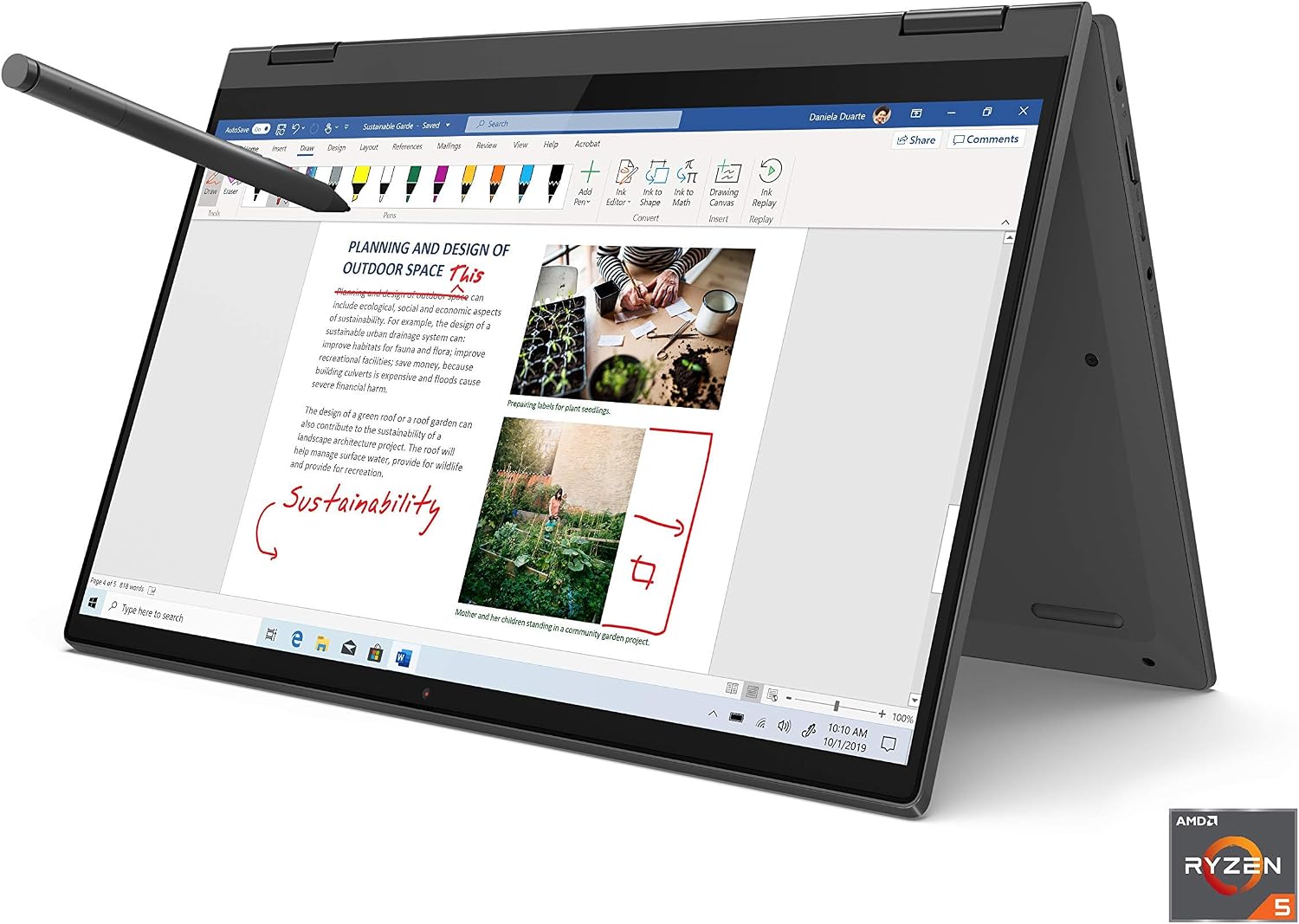 Lenovo Flex 5 14' FHD IPS Touchscreen Premium 2-in-1 Laptop, AMD 4th Gen Ryzen 5 4500U, 16GB RAM, 512GB PCIe SSD, Backlit Keyboard, Fingerprint Reader, Digital Pen Included, Windows 10