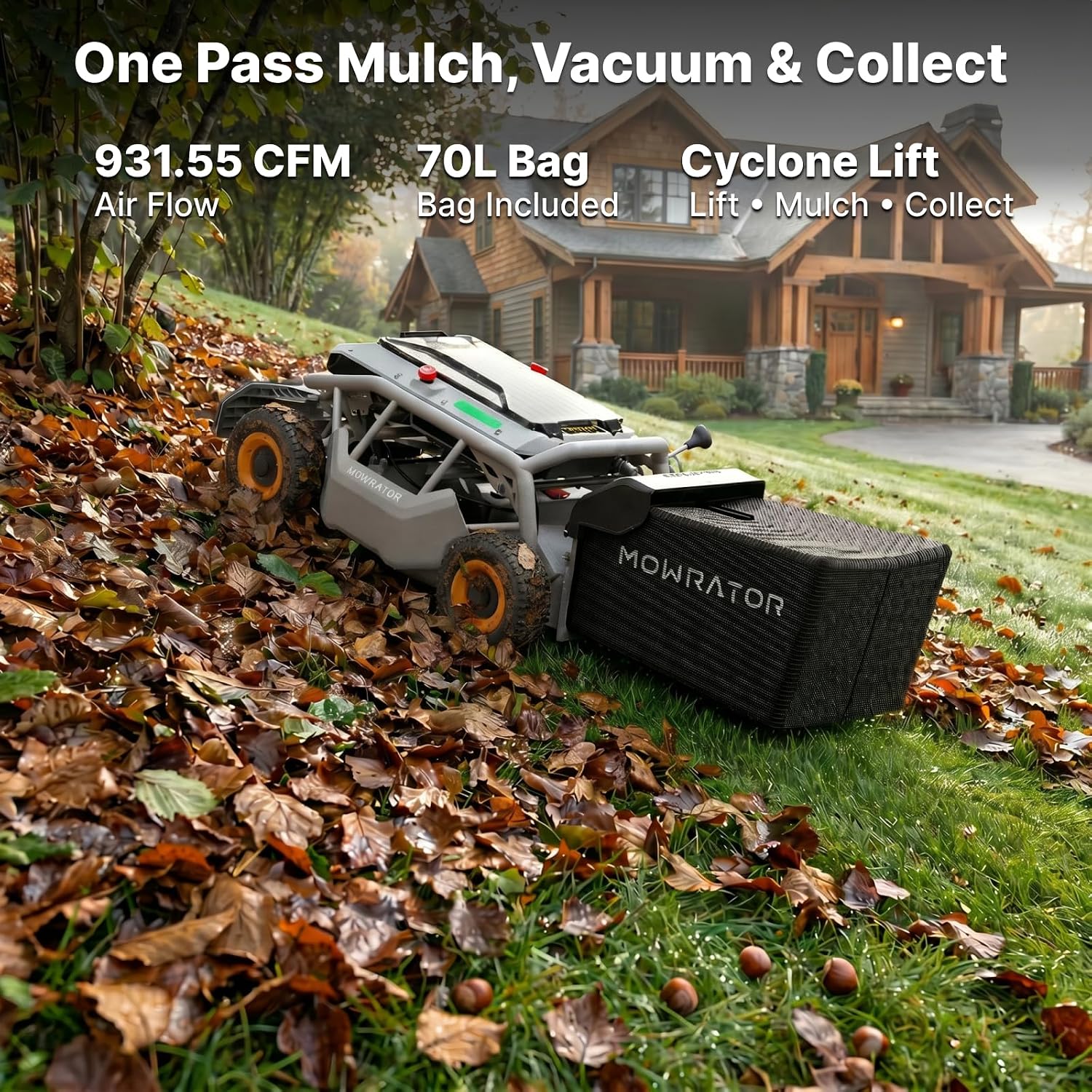 Mowrator S1 4WD 18Ah Remote Control Lawn Mower, All-Season Yard Care, 75% (37°) Slope Climbing, 21' Cutting Width, 1.5–4.3' Adjustable Cutting Height, Up to 1.12 Acres