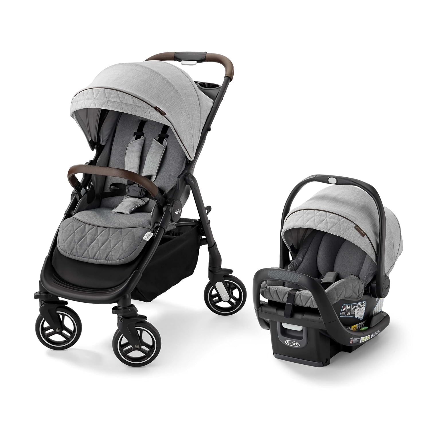 Graco® Premier Merge Travel System, 3-in-1 Car Seat Stroller Combo with EZ Spin Wheels for 360 Rotation,Includes SnugRide SnugFit 35 LX Infant Car Seat, Midtown