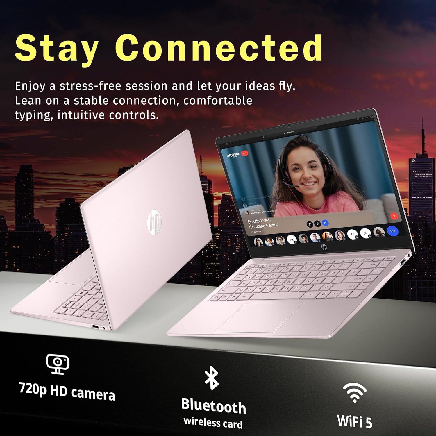 HP Stream 14' HD Laptop, Intel Processor N150, 4GB RAM, 128GB UFS, Intel Graphics, Webcam, Bluetooth, Windows 11s, Pink (Renewed)