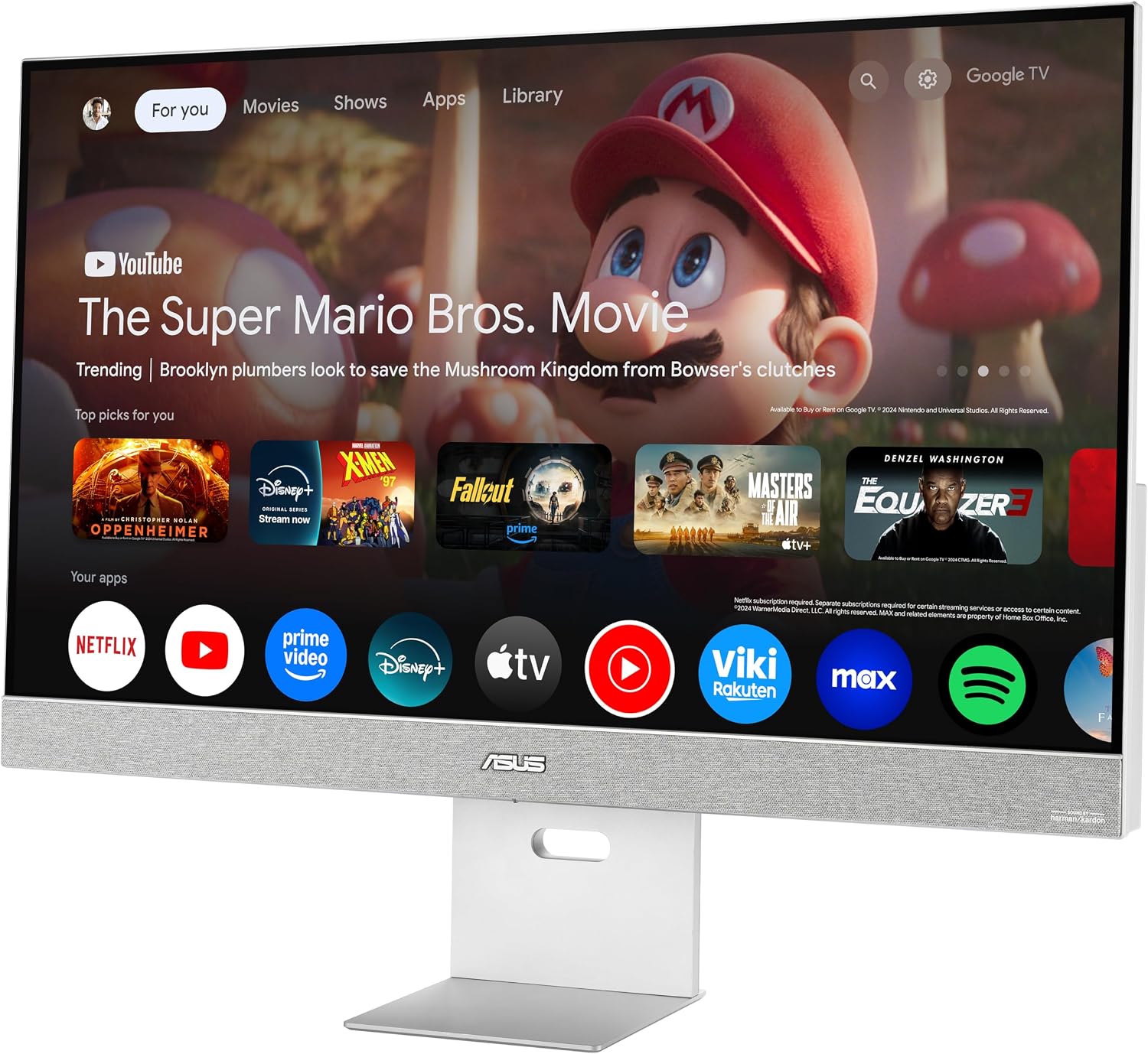 ASUS ZenScreen 31.5' 4K USB-C Smart Monitor (MS32UC) - UHD (3840 x 2160) IPS, 98% DCI-P3, GoogleTV, Harman Kardon Speakers, USB-C (90W PD), Wireless Display, Netflix and YouTube, 3 yr Warranty