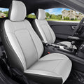 Customized Fit Ford Mustang Coupe Hardtop 2015-2026 Waterproof Leather Car Seat Cover 10PCS (M-Gray&Black)
