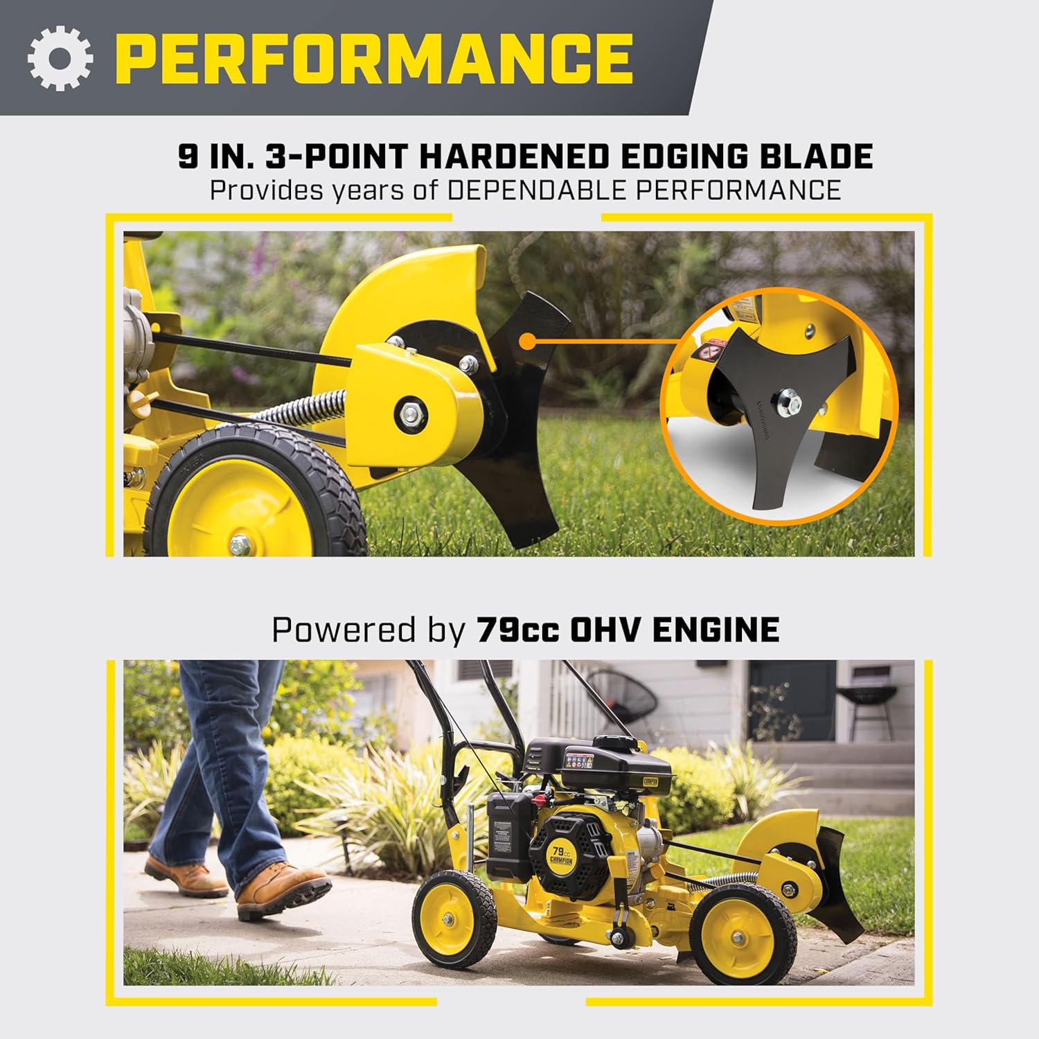 Champion Power Equipment 9 Inch 79cc Lawn Edger with Curb Hop Feature