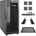 Tecmojo Network Rack Cabinet,27U Server Rack,31.5 Inch Depth,Hold Up to 1800Lbs,Lockable Cabinet with Casters and Complete Accessories,Mesh Door,for Home,Office,Small Business (27U 23.6' w*31.5' d)