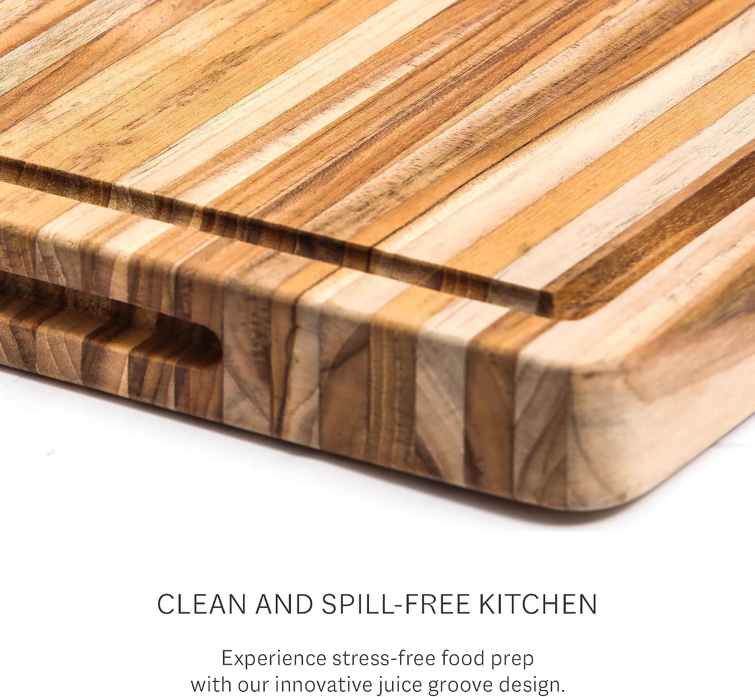 Teakhaus Cutting Board - Large (L) Teak Wood Cutting Board 20'L x 15'W x 1.5' Thick - Professional-Grade Reversible Edge Grain Wood - Knife Friendly - FSC Certified