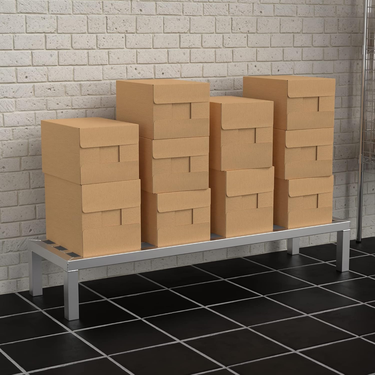 48'' x 14'' x 8'' Aluminum Welded NSF Certified Dunnage Rack - 1400 lb. Capacity, for Restaurant, Storage, Warehouse, Garage