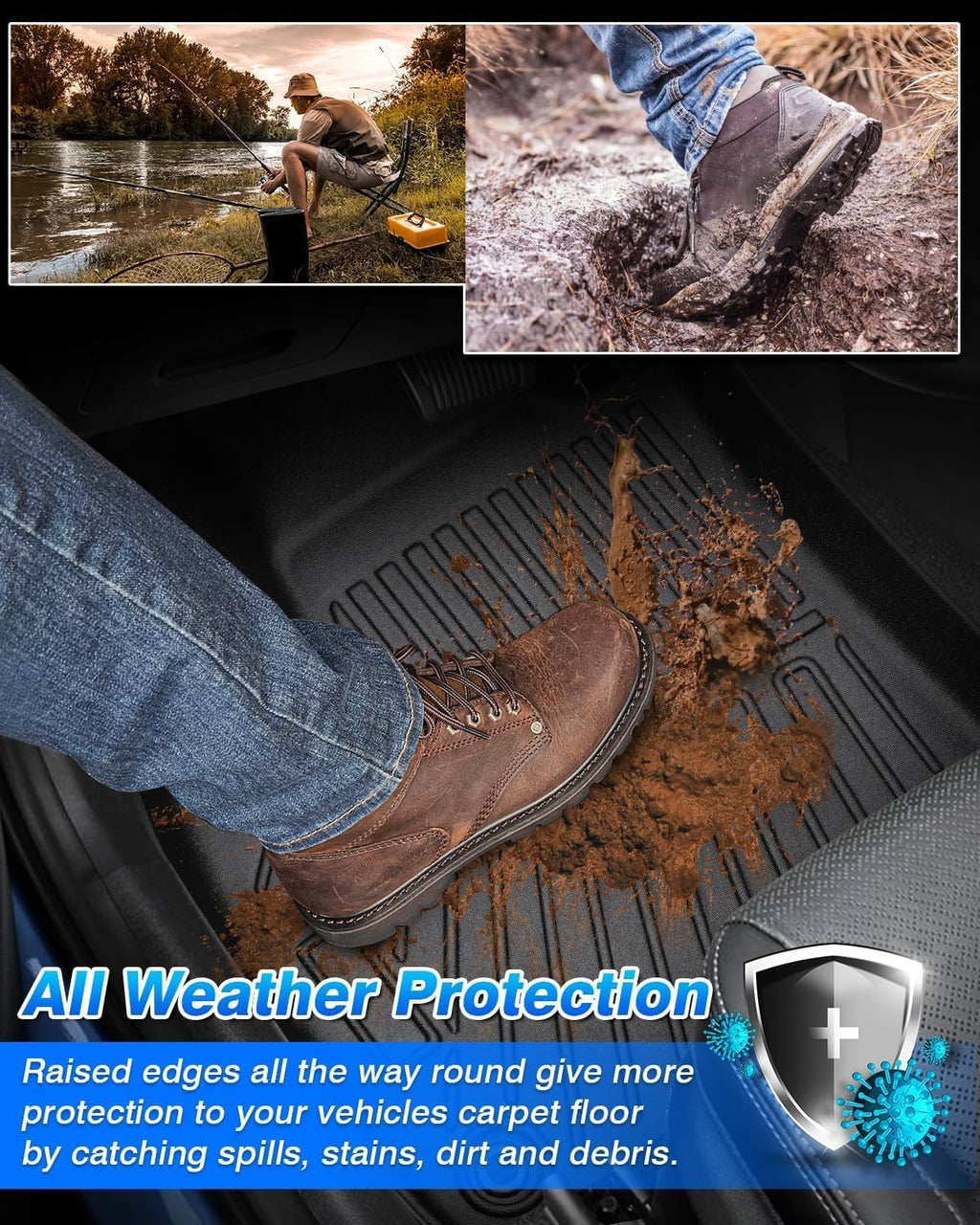 Cartist Floor Mats and Cargo Liner Fit for Hyundai Tucson 2022 2023 2024 2025 2026 (Not for PHEV & Hybrid) All Weather Floor Mat Tucson Accessories Heavy Duty Carpet Protection