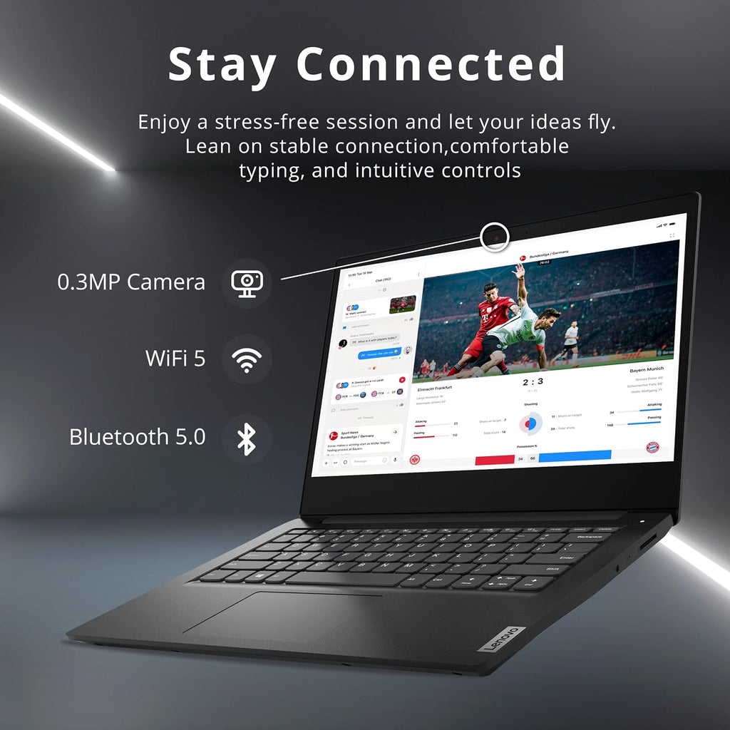 Lenovo Ideapad 3 14' HD Laptop, Intel Pentium Gold 6405U Processor, 8GB RAM, 256GB PCIe SSD, UHD Graphics, Speakers, WiFi, Webcam, Bluetooth, Win 10 S, Black, 32GB Hotface USB Card