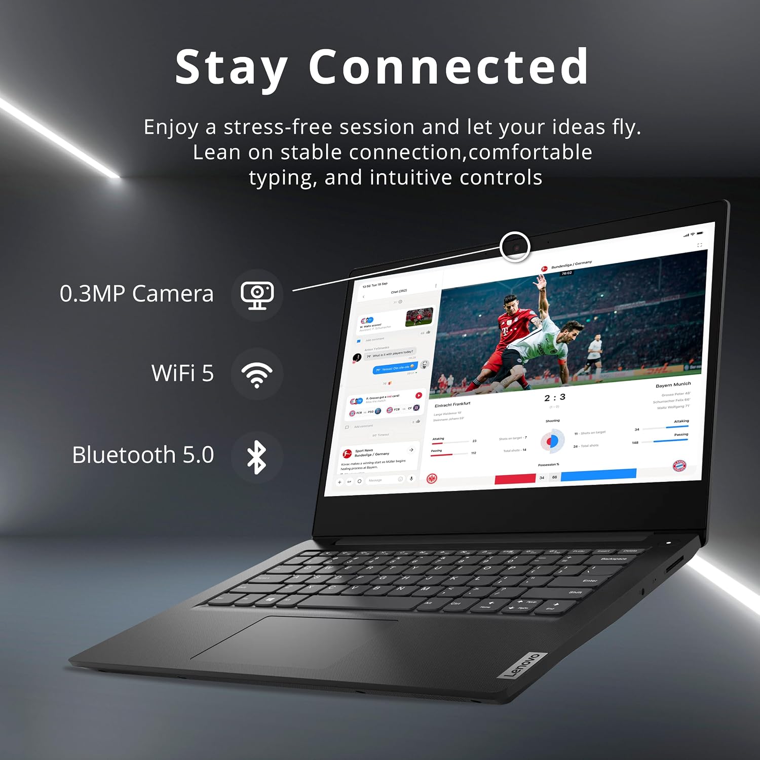 Lenovo Ideapad 3 14' HD Laptop, Intel Pentium Gold 6405U Processor, 8GB RAM, 256GB PCIe SSD, UHD Graphics, Speakers, WiFi, Webcam, Bluetooth, Win 10 S, Black, 32GB Hotface USB Card