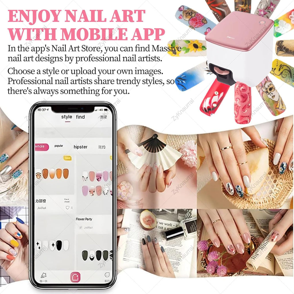3D Nail Printer Robot Nail Painting Machine Smart Nail Printer - Digital Intelligent Nail Art Printer for Kids/Nail Salon/Manicure/Nail Lovers