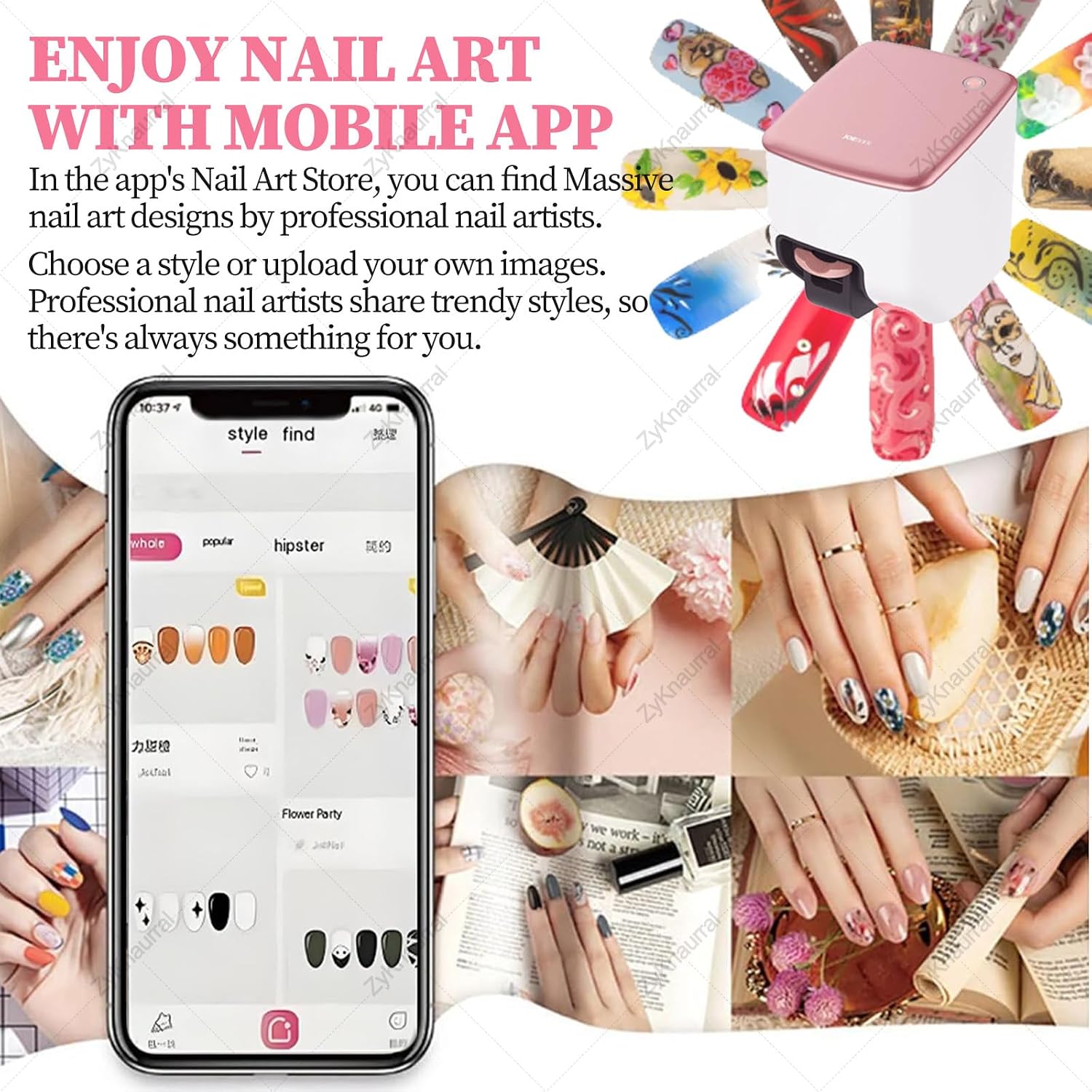 3D Nail Printer Robot Nail Painting Machine Smart Nail Printer - Digital Intelligent Nail Art Printer for Kids/Nail Salon/Manicure/Nail Lovers