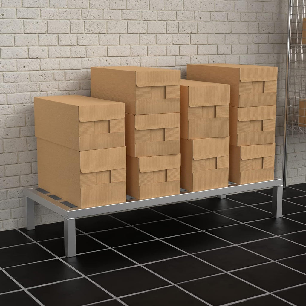 48'' x 20'' x 8'' Aluminum Welded NSF Certified Dunnage Rack - 1685 lb. Capacity, for Restaurant, Storage, Warehouse, Garage