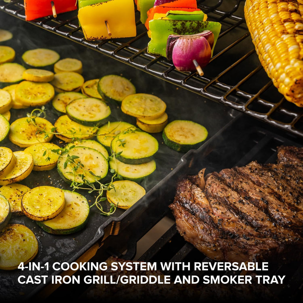 Nexgrill Deluxe 6-Burner Natural Gas Grill with Searing Side Burner and Griddle Insert, Stainless Steel Frame, 60,000 BTUs Output, BBQ Grill for Outdoor Gatherings - 730-0896GH