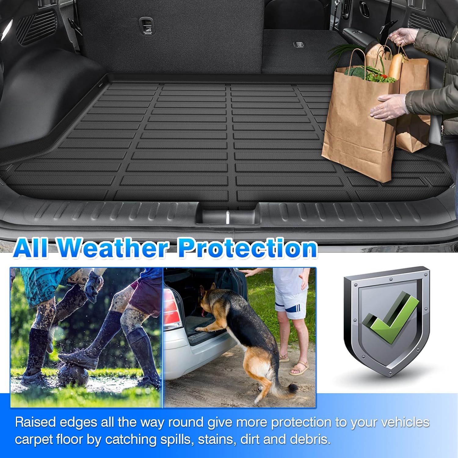 Cartist Floor Mats and Cargo Liner Fit for Ioniq 5 2022-2024 (with Unmovable Console) All Weather Floor Mat Ioniq 5 Accessories Heavy Duty Carpet Protection