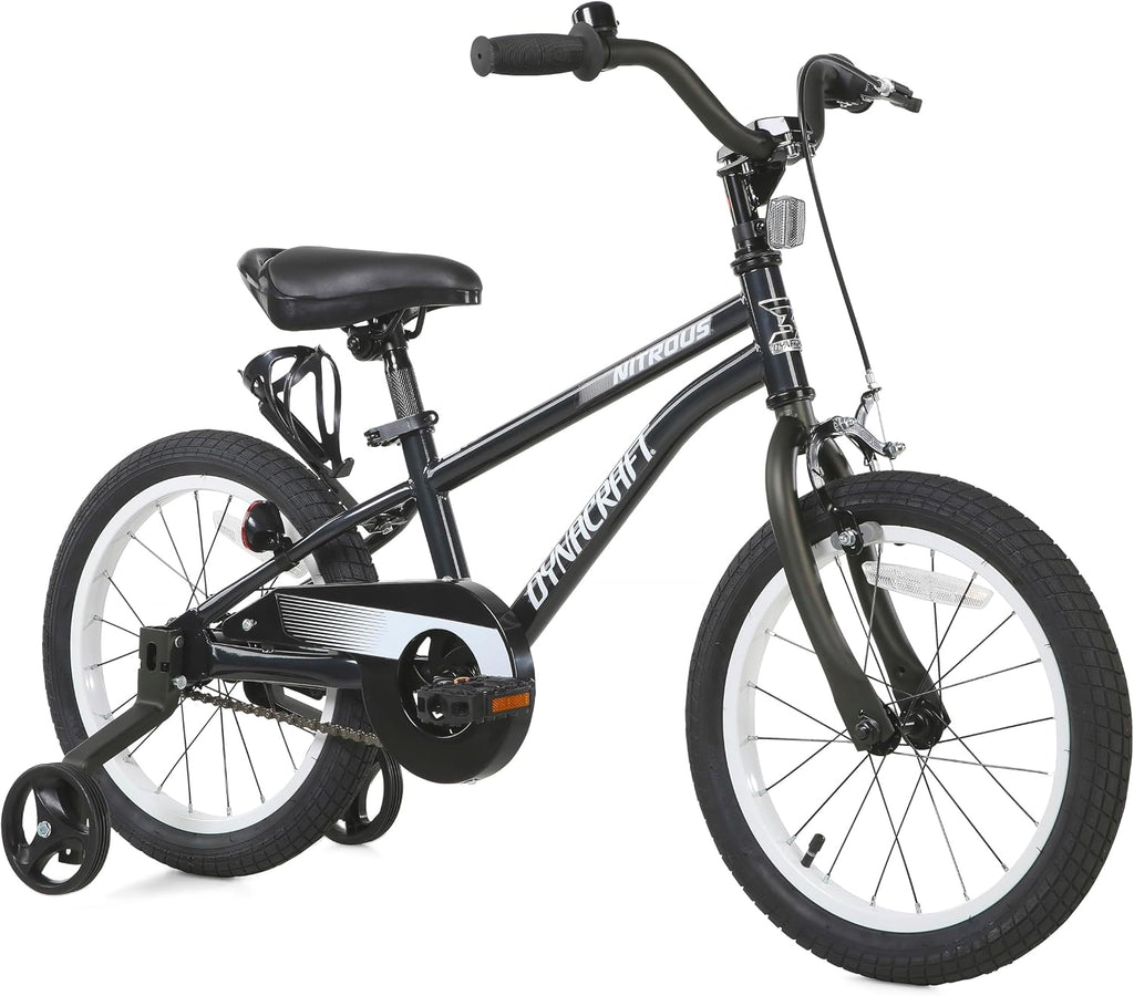 Dynacraft Nitrous 16, 18, and 20 Inch Kids Bike, Boys Bike with Training Wheels, Easy Assembly Kids Bicycle, Bicycle for Kids Age 5-12, Bike for 5 Year Old Boy, Bike with Training Wheels or Kickstand