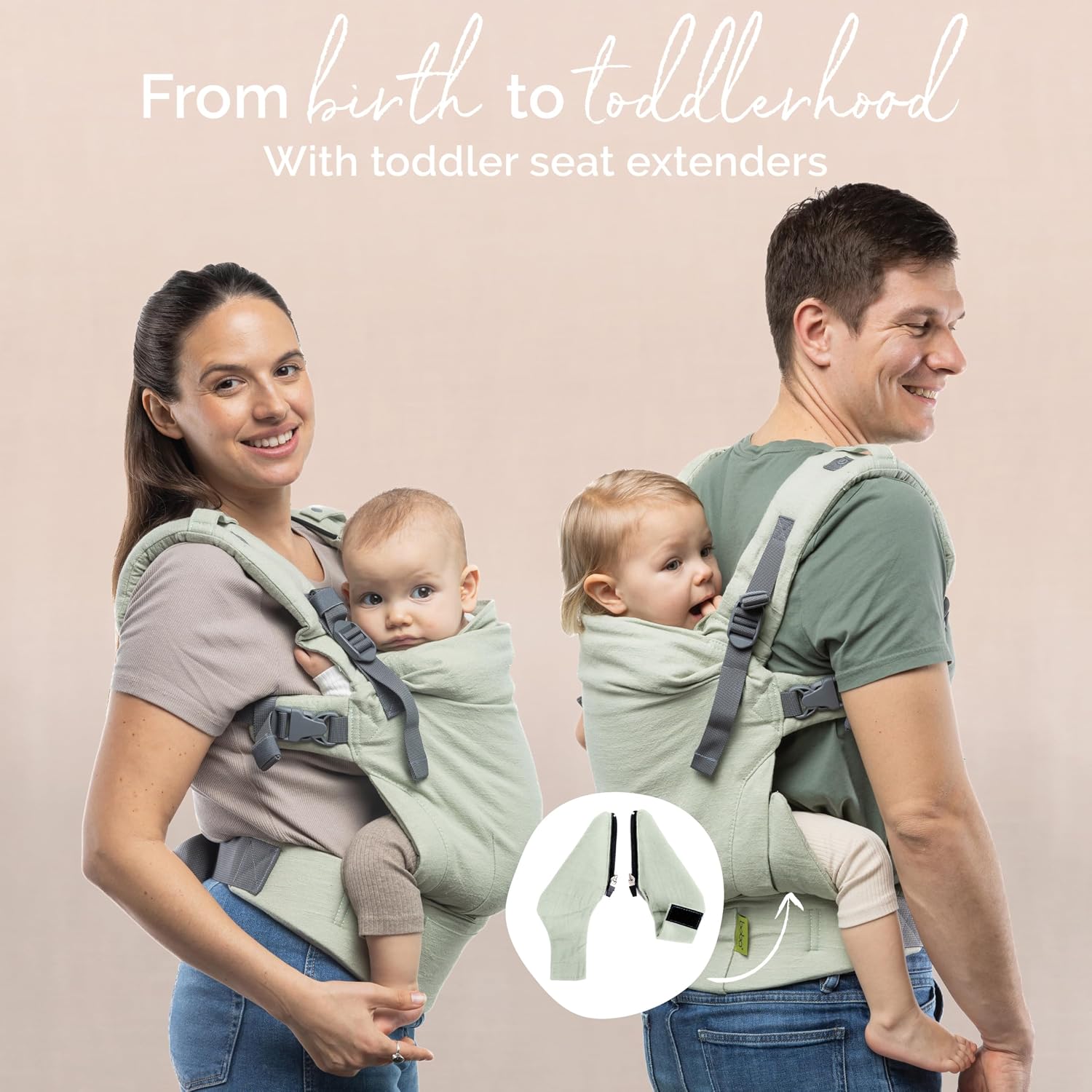 Boba X Baby Carrier Newborn to Toddler - Breathable Linen Blend, Certified Hip Healthy, Lightweight, Petite to Plus Size 7-45 lbs, Micro-Adjustable Baby Carrier from Newborn (Linen Willow)